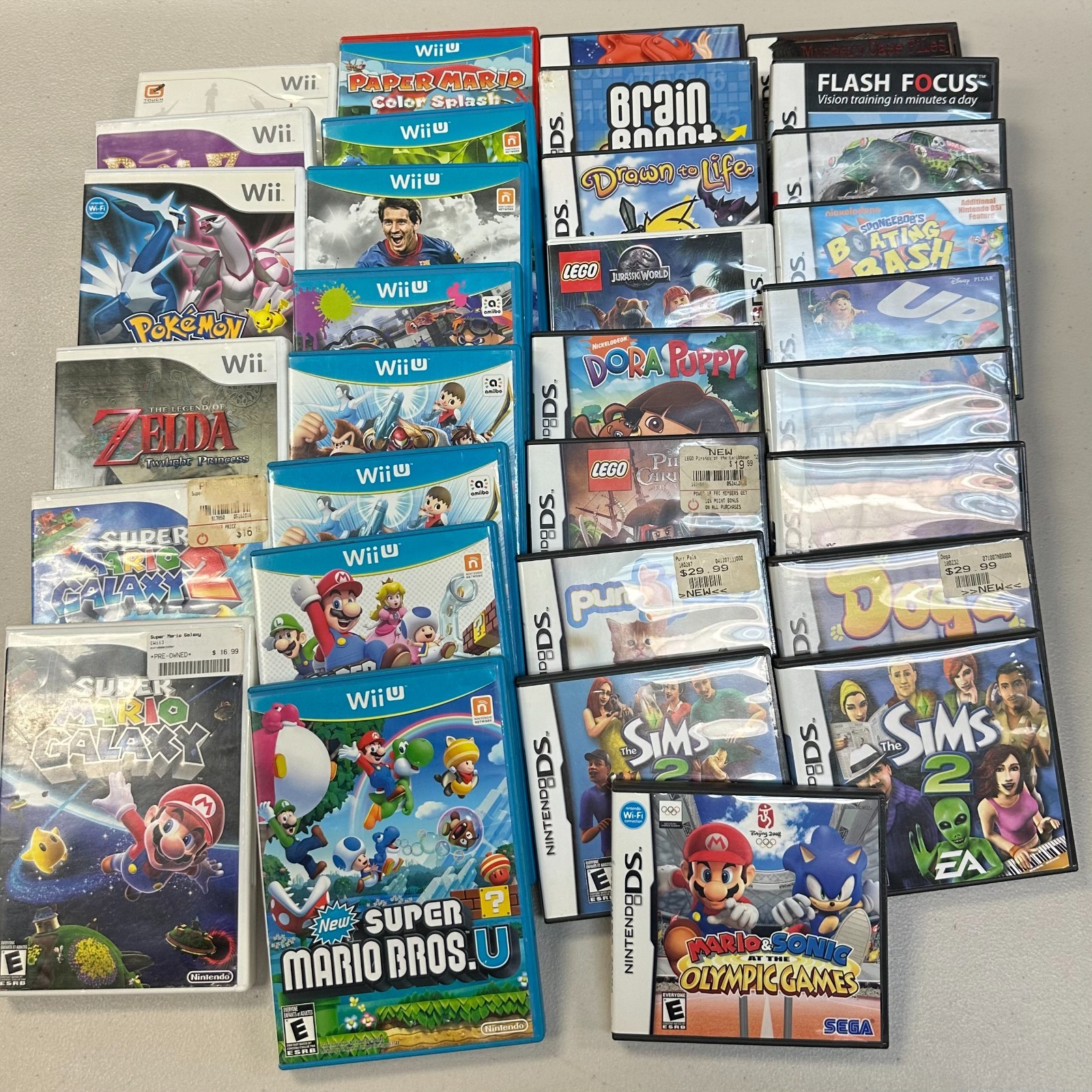 32 NINTENDO Games Cases / Boxes - NO GAMES INCLUDED - Wii, Wii U, Gameboy DS