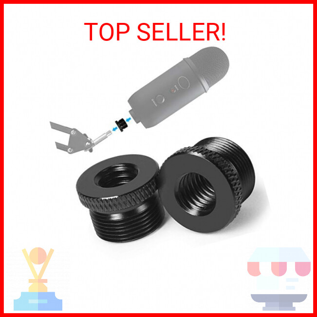 2 Pack Screw Thread Adapter, 5/8" Male to 3/8" Female Mic Screw for Blue Yeti/Bl