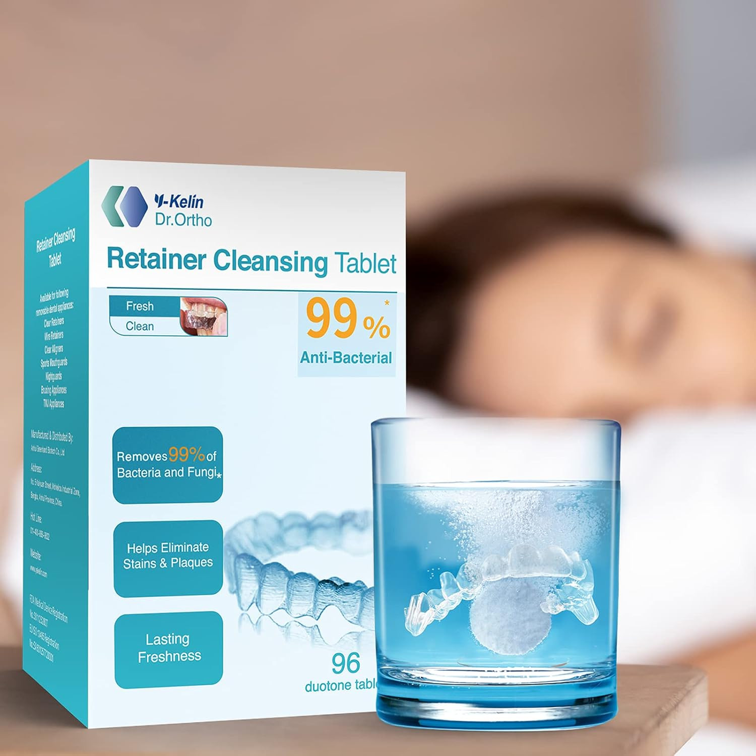 Retainer Cleaner Tablets Invisalign Cleaner Denture Cleaning Tablets,Remove Stai