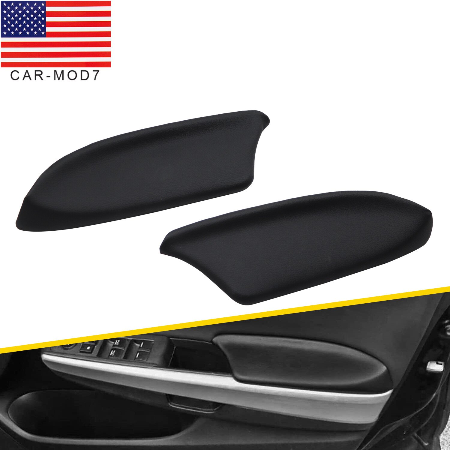 Pair For Honda Accord Sedan 2008-2012 Front Door Panels Armrest Lid Cover Black