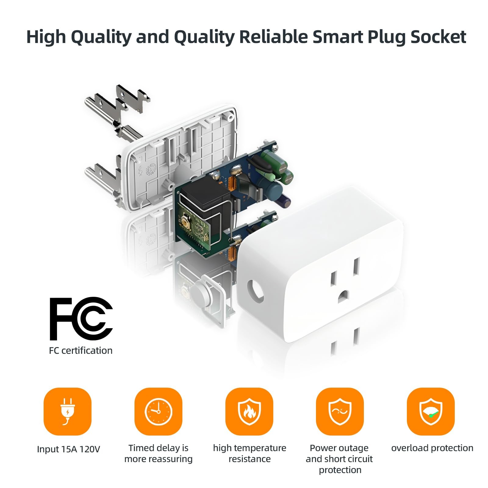 Matter Over Thread Plug, App and Voice Control Mini Outlet 15A/1800W (1)