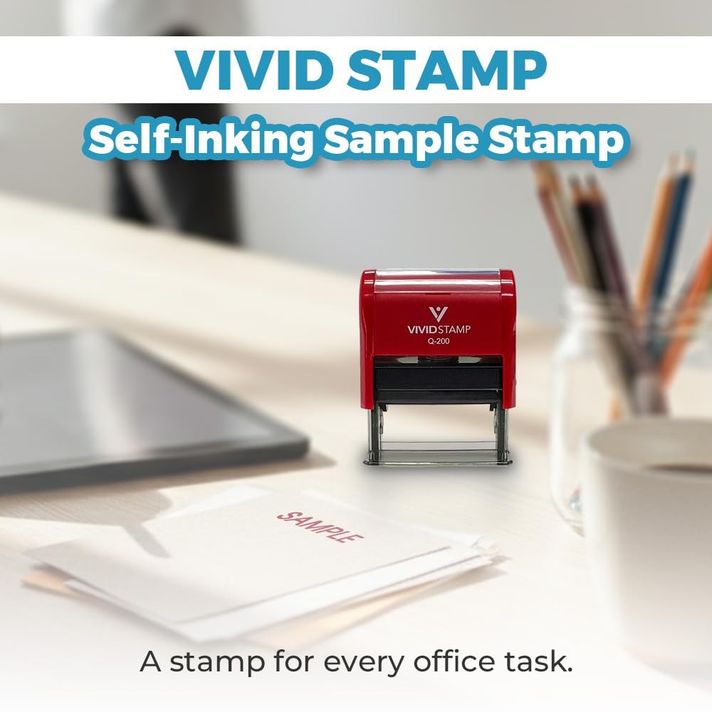 Sample Self Inking Rubber Stamp Red Ink Medium Professional Office Mark