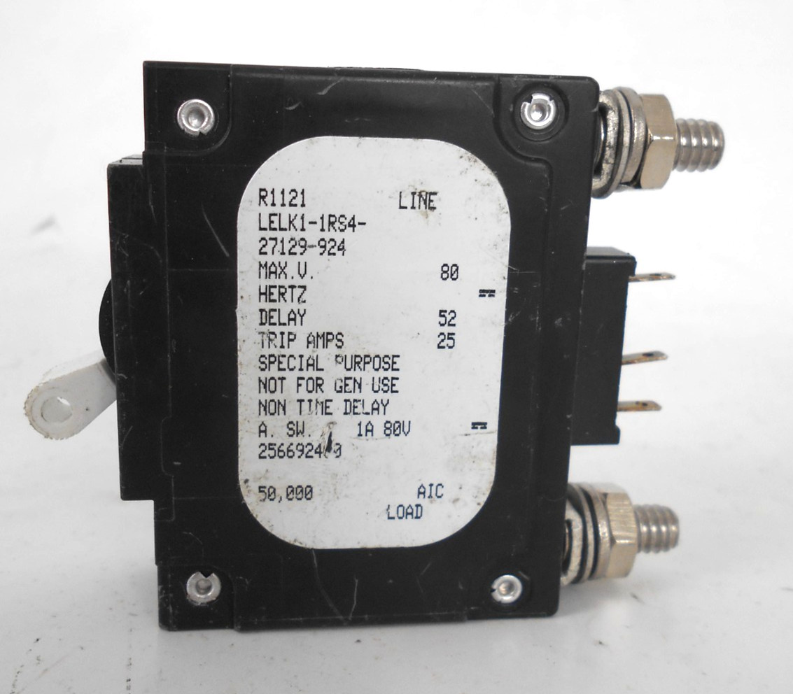 LELK1-1RS4-27129-924 AIRPAX 20 AMP DC BOLT IN BREAKER WHITE TOGGLE