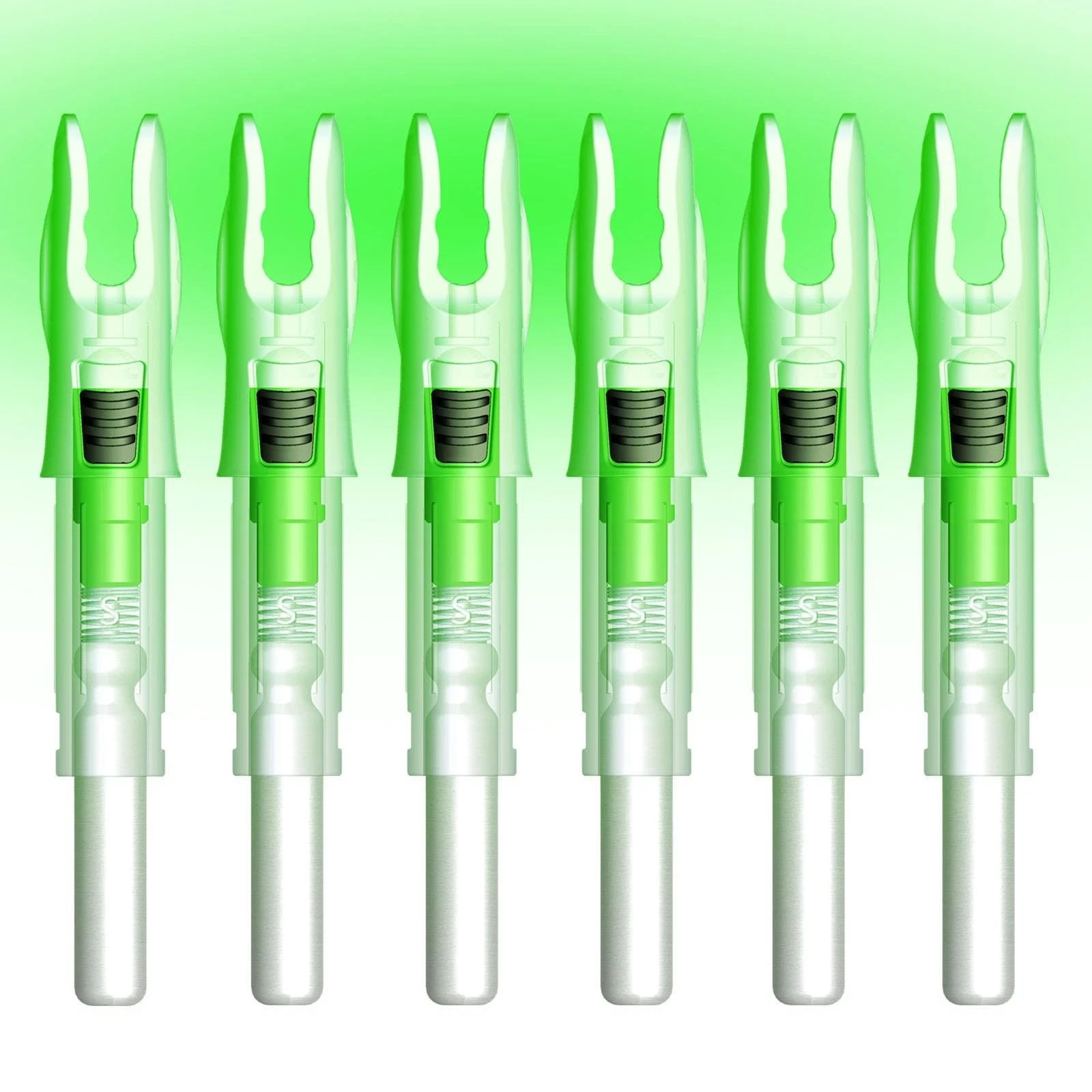 Pack of 6 S LED Lighted Nocks for Arrows 0.244"/6.20mm On/Off Switch Included  P