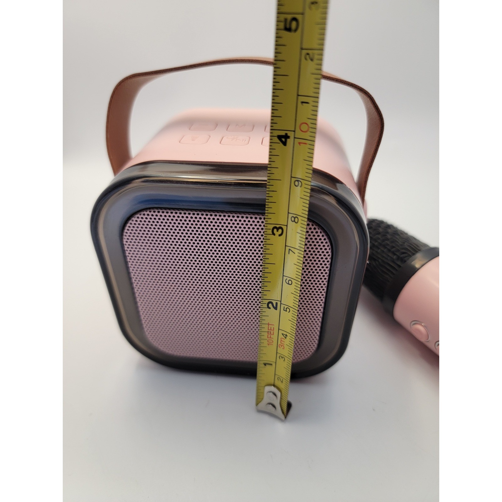 Mini Karaoke Machine Pink Wireless Microphone Bluetooth Speaker-tested A12-487