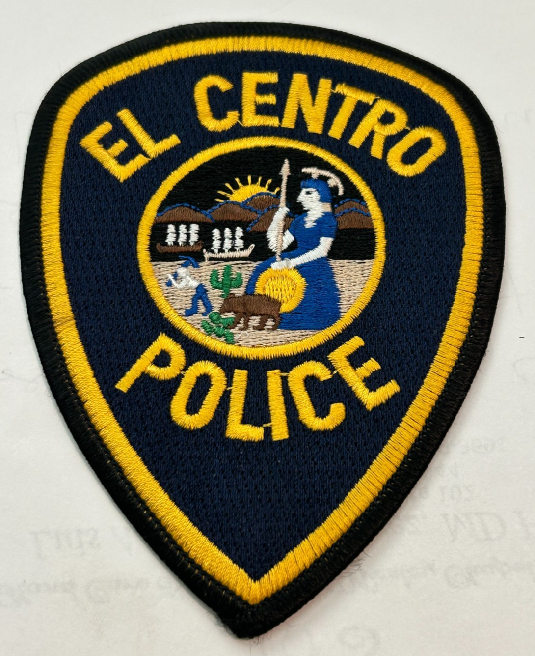 VIntage El Centro California Police Black Background Patch Unused