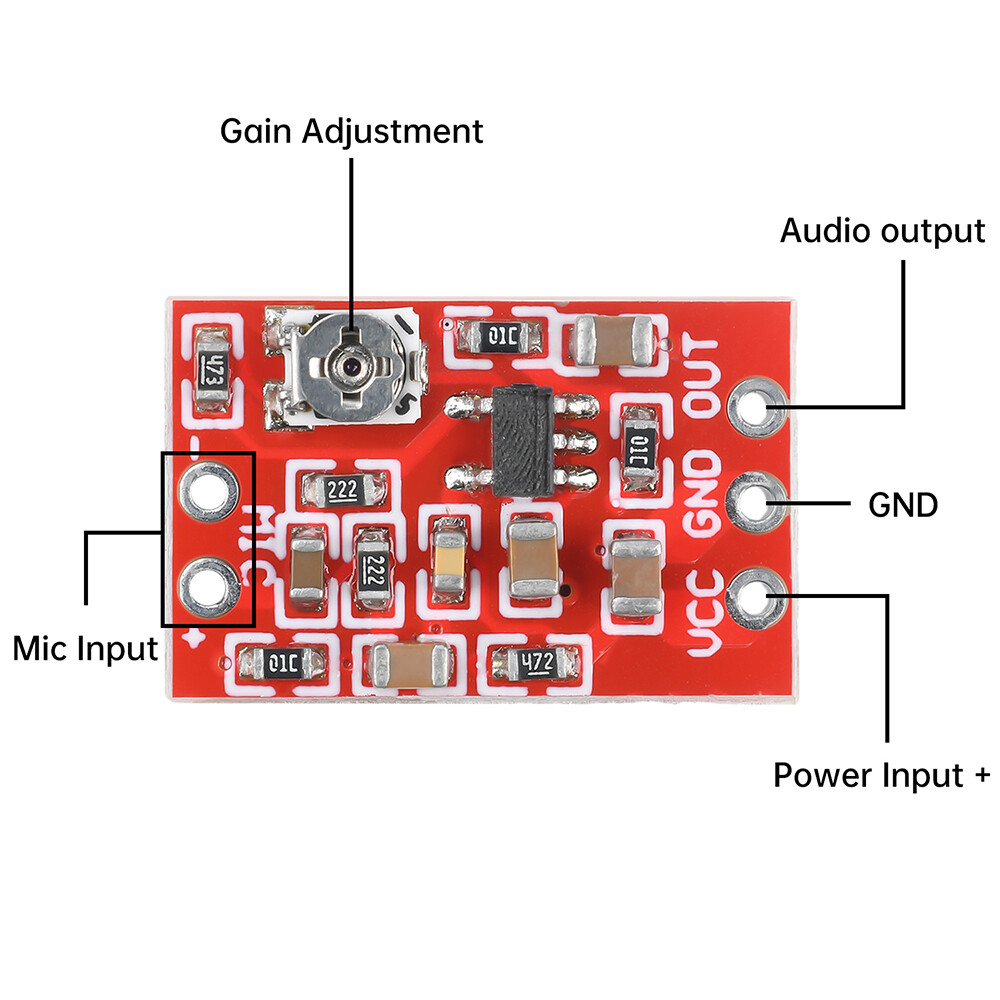 1-10PCS DC 3-5V Electret Microphone Preamplifier Module 721 Adjustable 5-30db