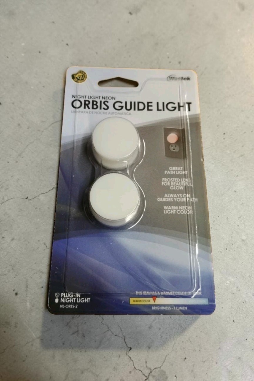 Westek Neon Night Light Continuous On  Orbis Guide Light, 2 Pack NL-ORBS-2