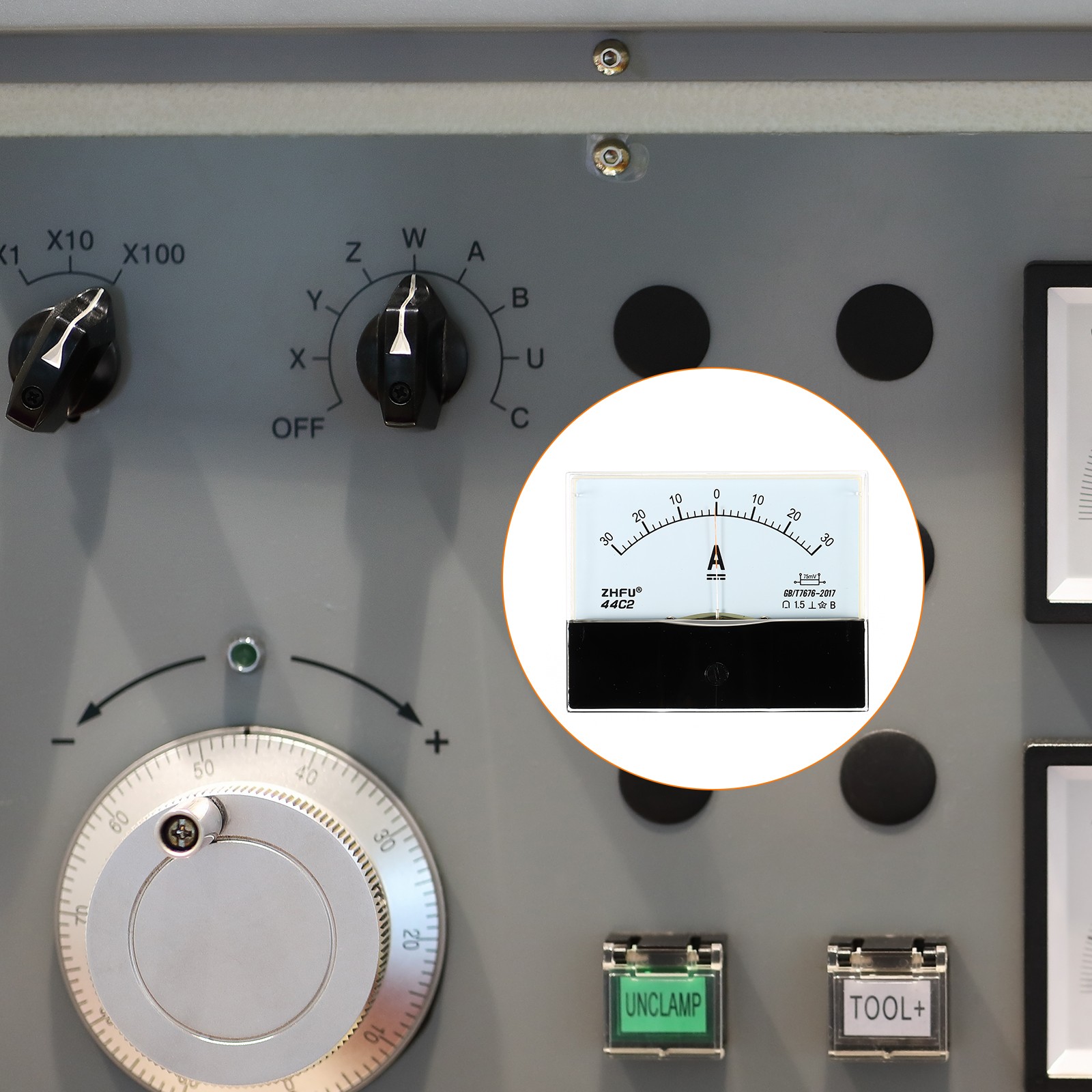 Analog Panel Ammeter, 44C2-30A Ampere Meter Current Tester(DC 0-30A)