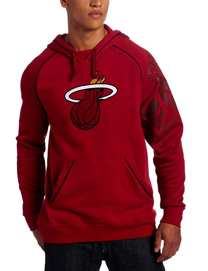 Adidas Men's NBA Miami Heat Hoops Pullover Hoodie Red/Black
