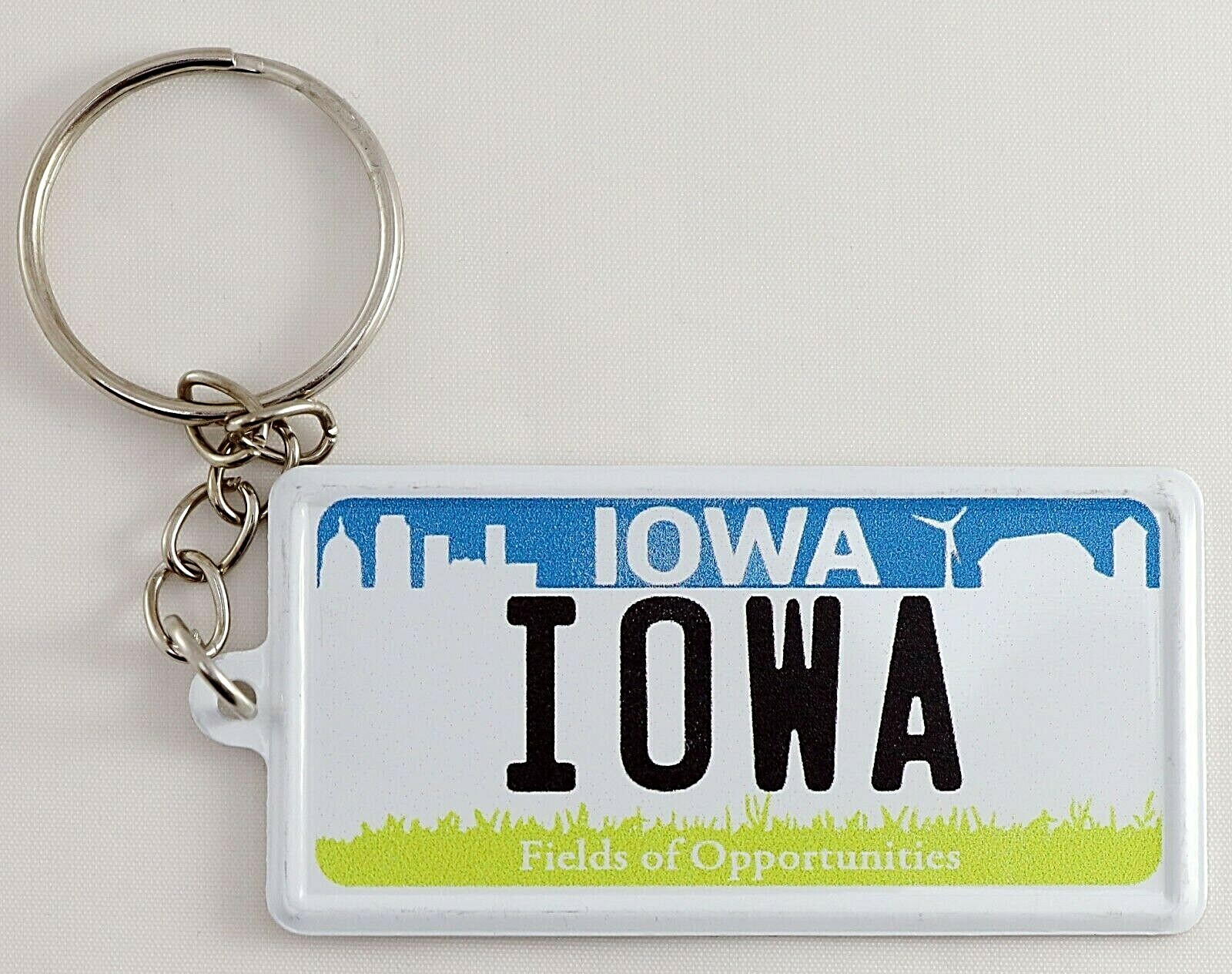 Iowa License Plate Aluminum Ultra-Slim Souvenir Keychain 2.5"x1.25"x0.06"