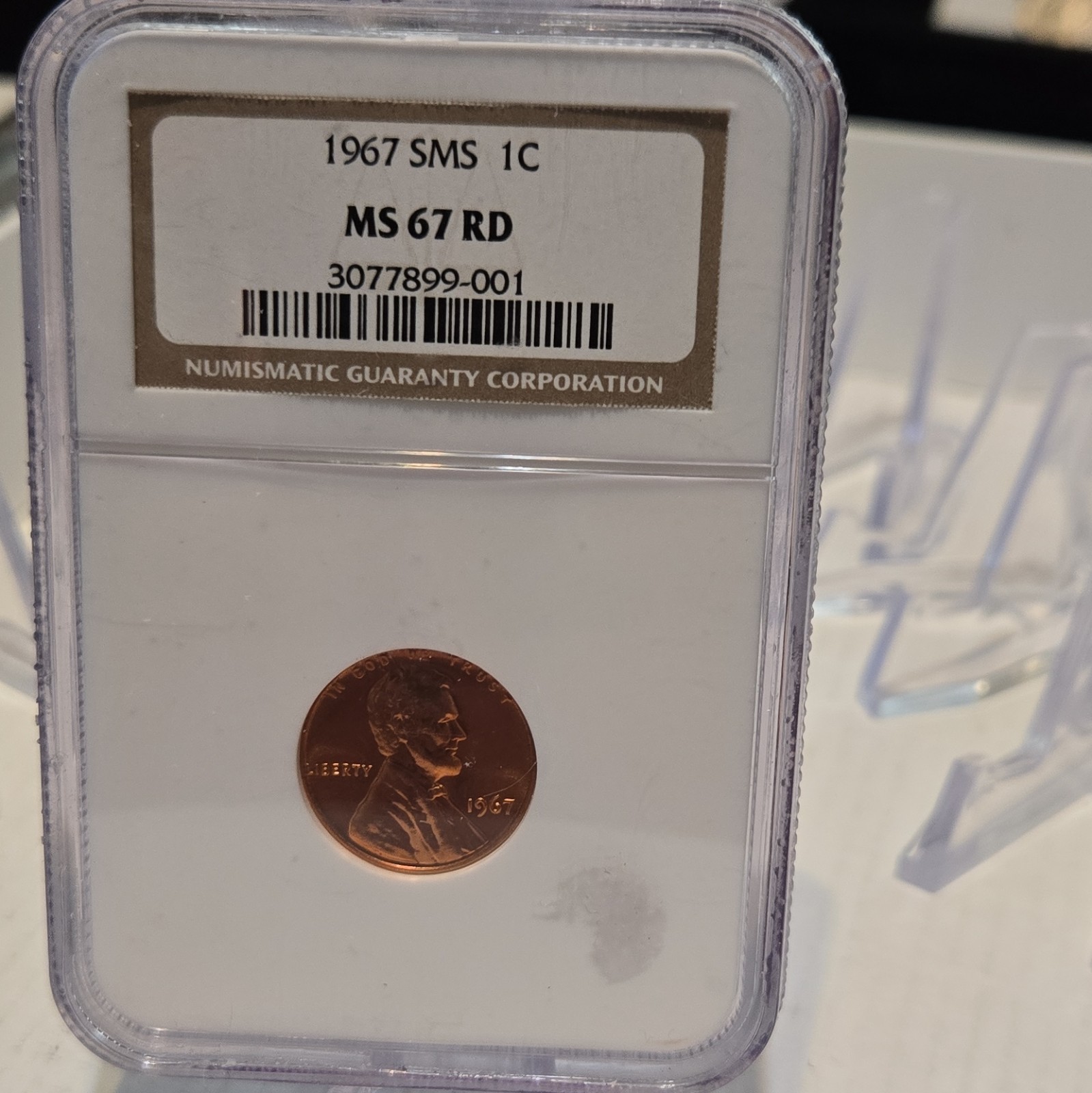 1967 SMS Lincoln Memorial Small Cent 1C Philadelphia NGC MS67 RD