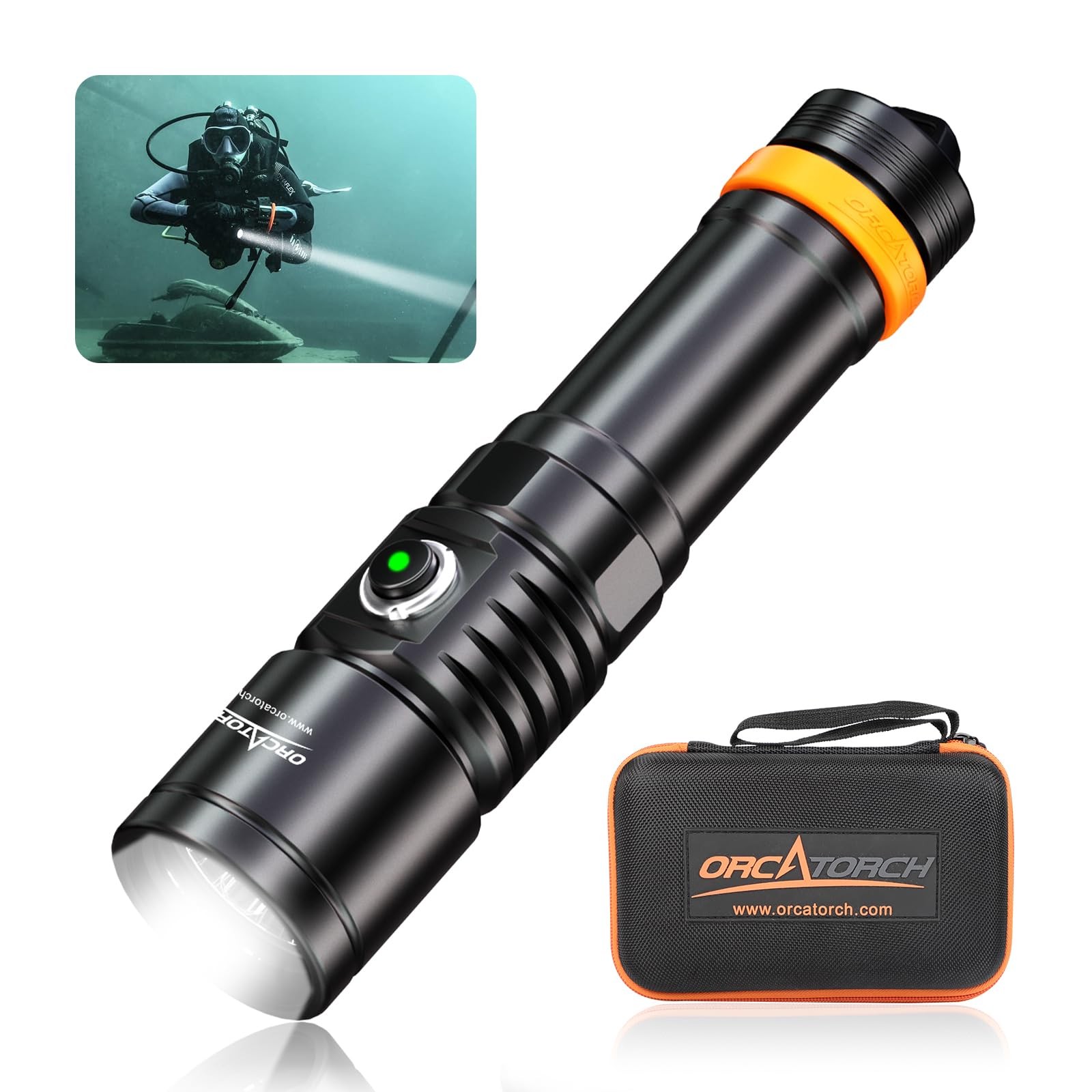 ORCATORCH D710 Scuba Diving Light, 3000 Lumens Super Bright Underwater Flashl...