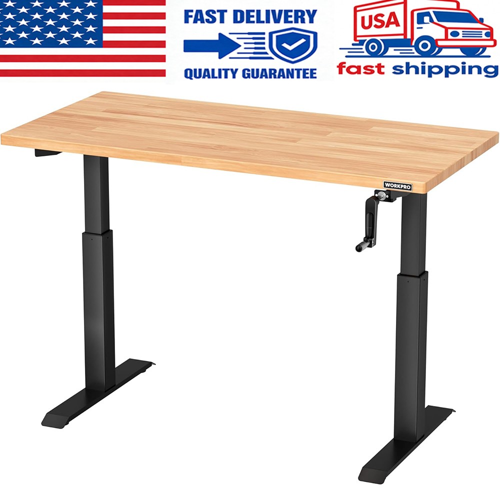 WORKPRO Adjustable Workbench with Crank Handle 300LBS Load Capacity for Workshop