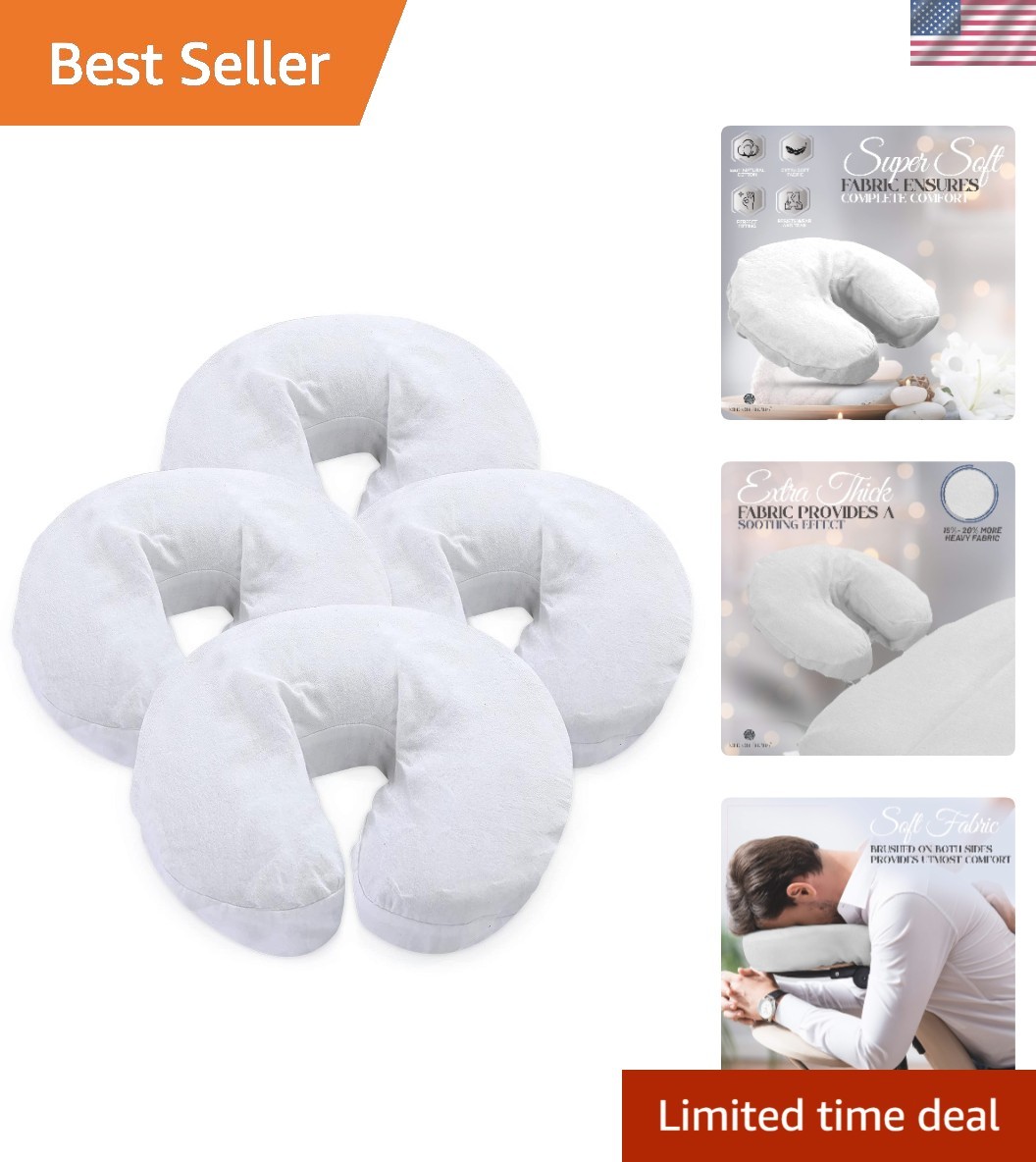 Extra Thick 100% Cotton Flannel Face Cradle Covers - For Massage Professionals