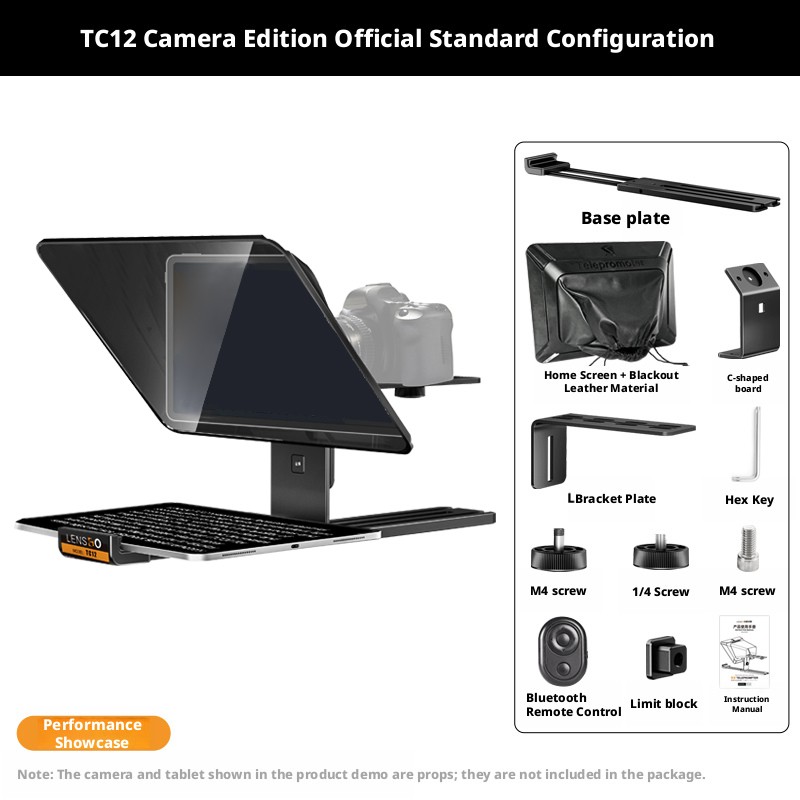 LENSGO TC12 Teleprompter for Tablet iPad Phone DSLR Camera with Remote Control