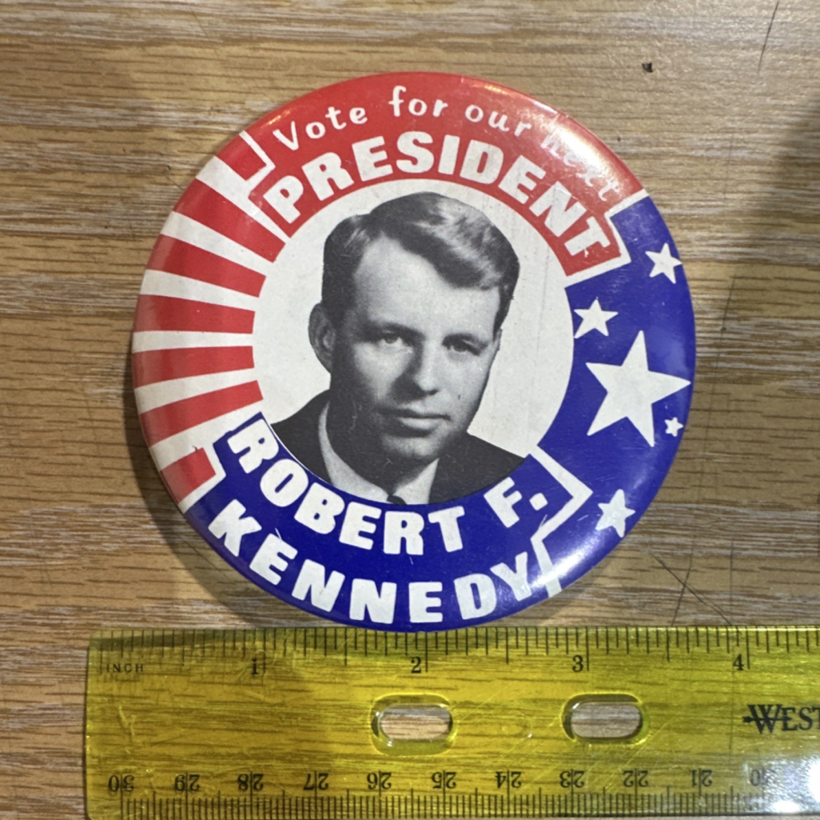 Robert F. Kennedy 'Vote for our next President' Metal Campaign Button Politics