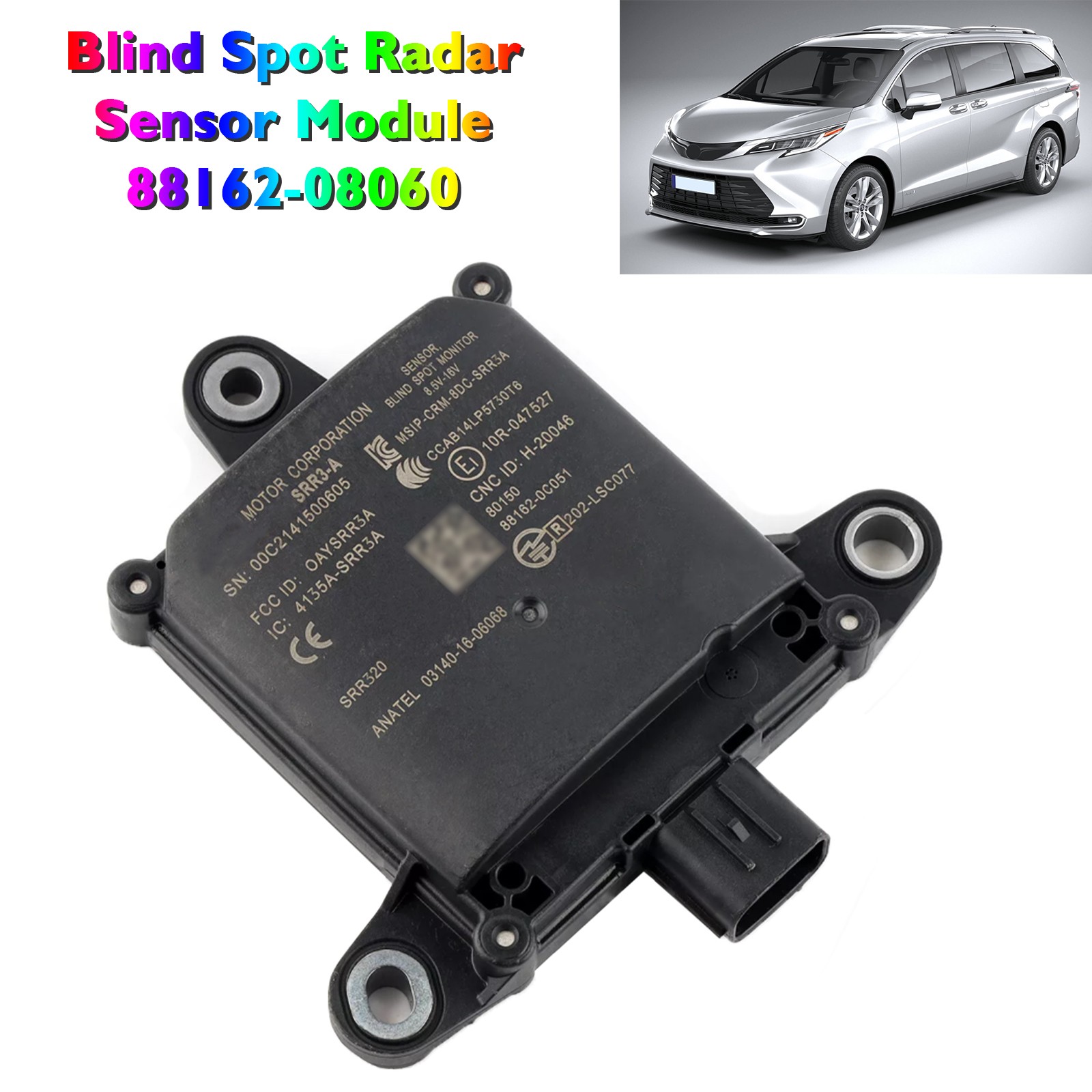 Rear Blind Spot Radar Monitor Sensor 88162-08060 Fit For Toyota Sienna 2021-2023