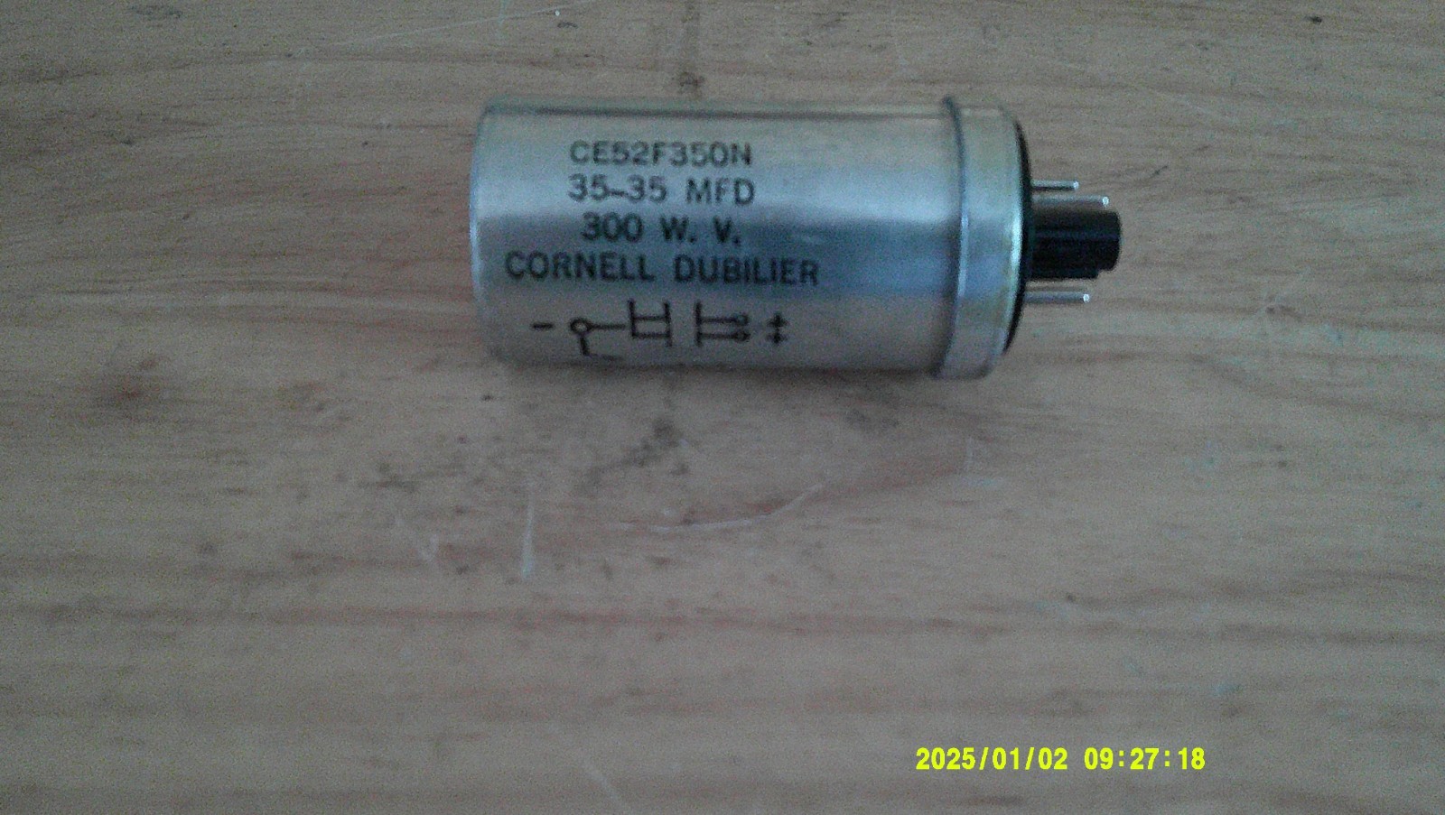 Vintage Cornell Dubilier CE52F350N / 35-35 MFD-300 W.V.Capacitor