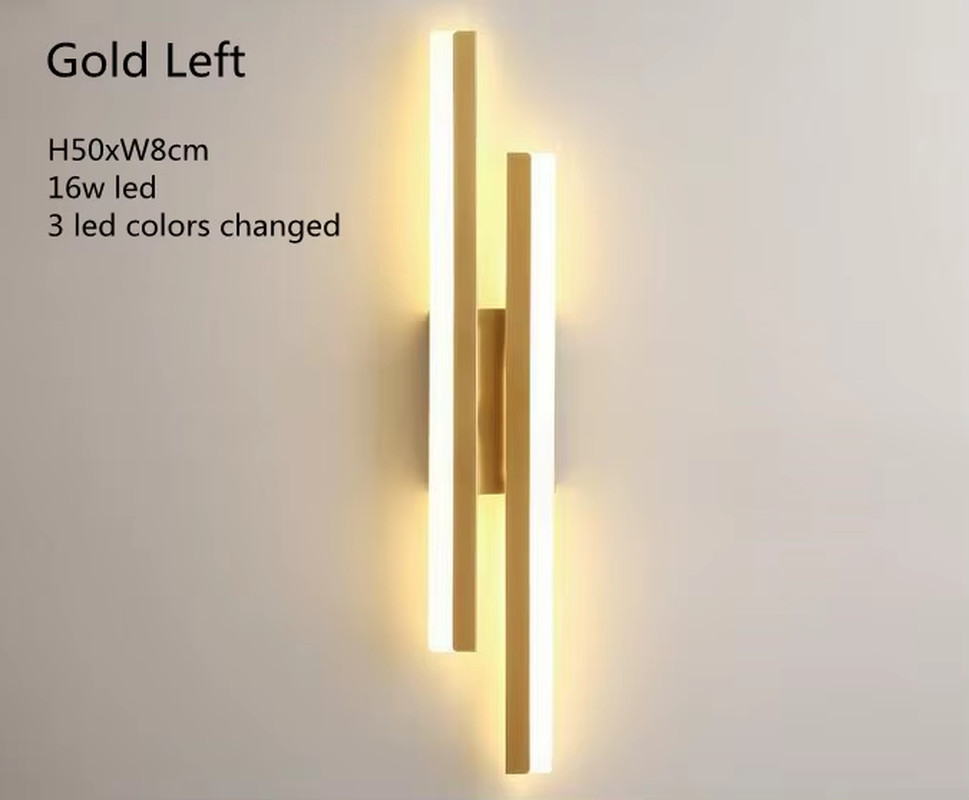 LED Bedroom Wall Lamp Wall Sconces Copper Line Pipe Acrylic Lampshade Indoor Lig