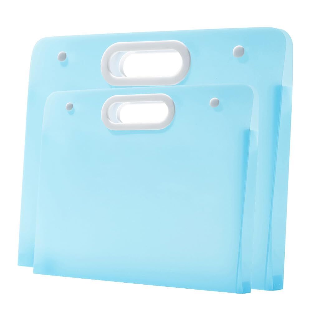 2 Pack Plastic Art Portfolio Bag Arts Storage Case for Diamond Painting Drawing