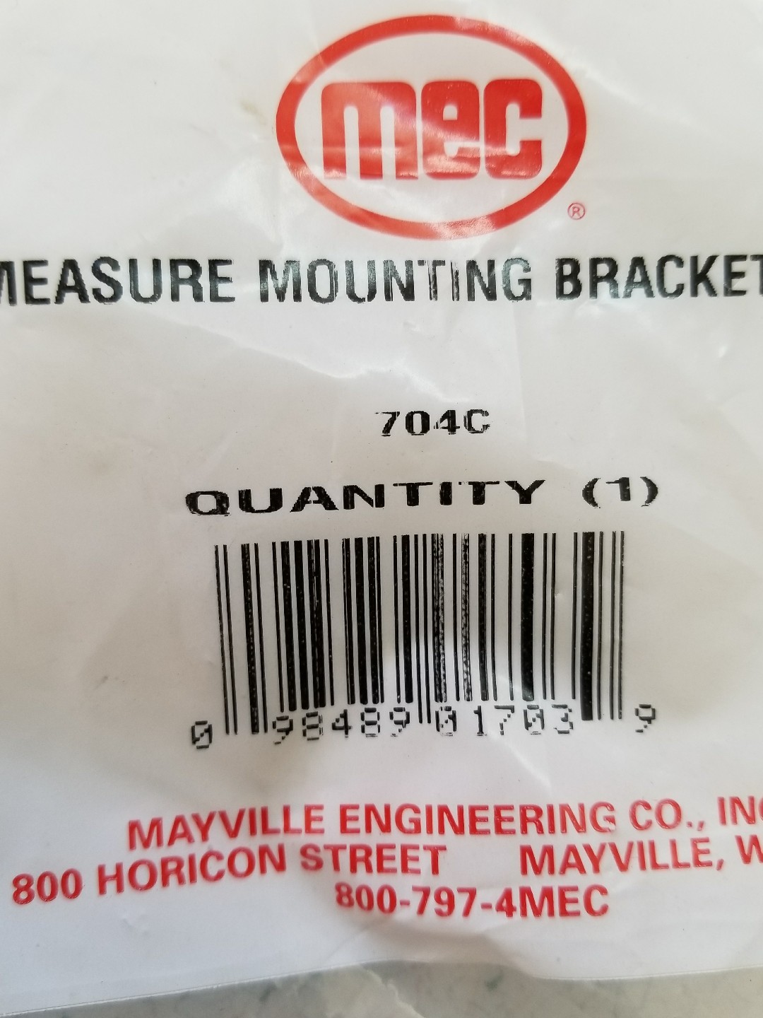 Mec Measure Mounting Bracket