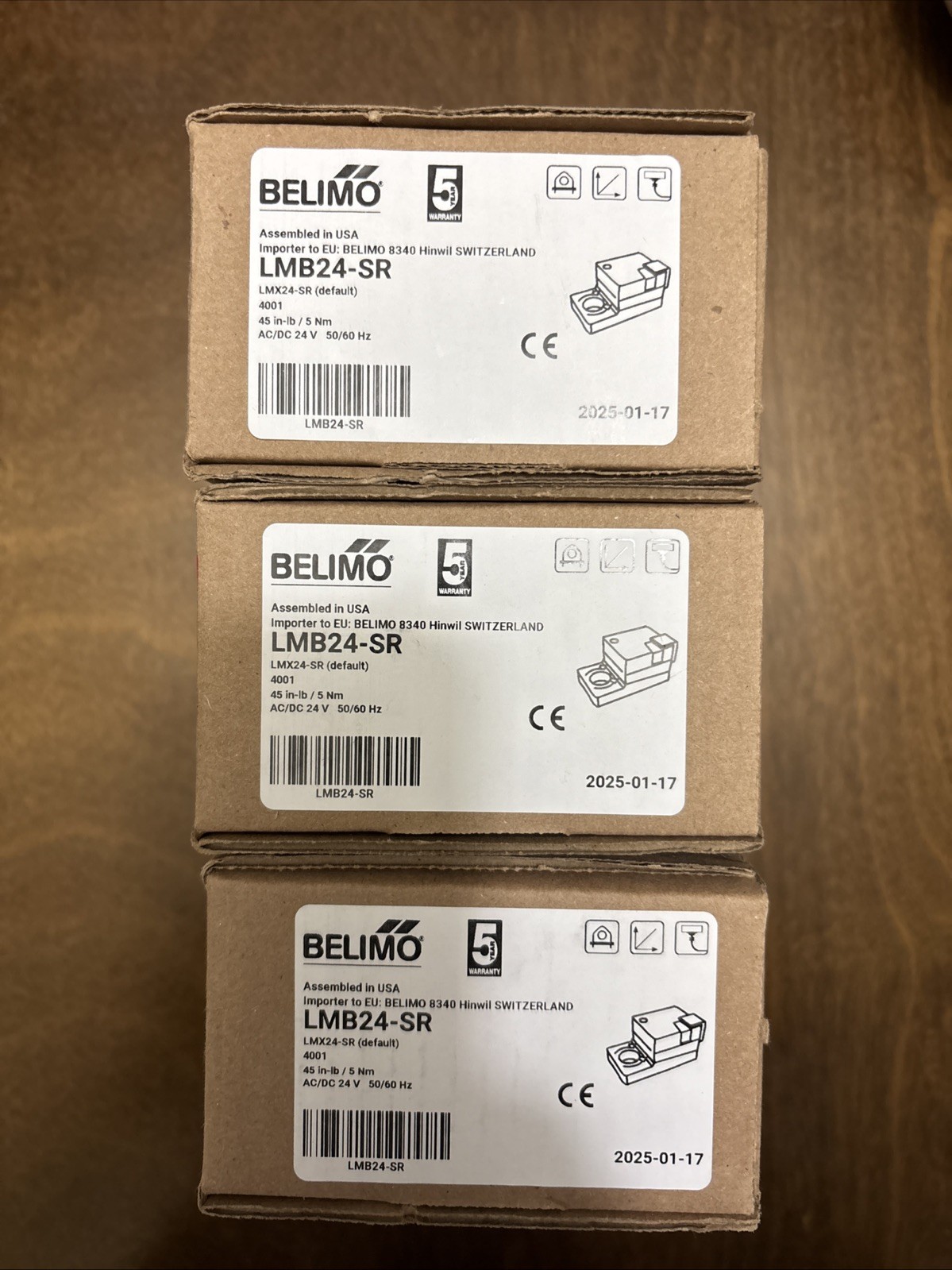 BELIMO LMB24-SR Belimo LMB24-SR Damper Actuator, 45 in-lb 5 Nm, Non Fail-Safe,