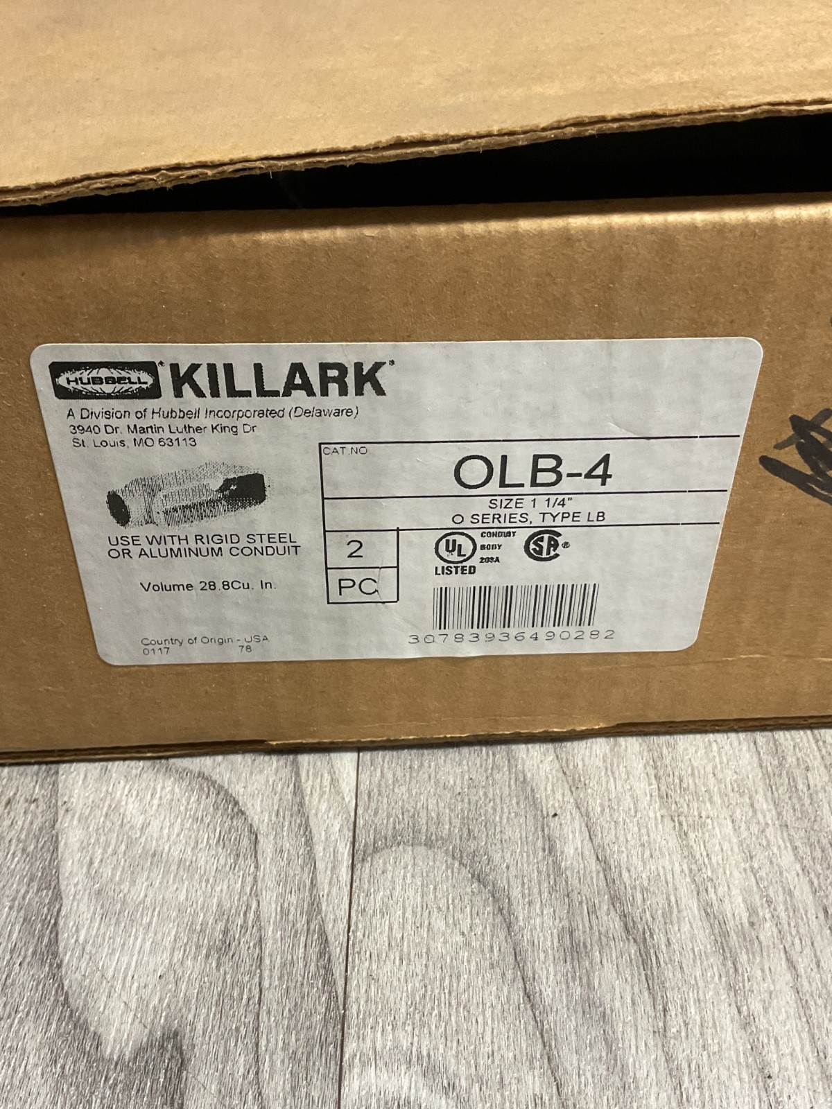Hubbell Killark OLB-4 Conduit Body 1-1/4" *Box of 2*  #4001A143PR2