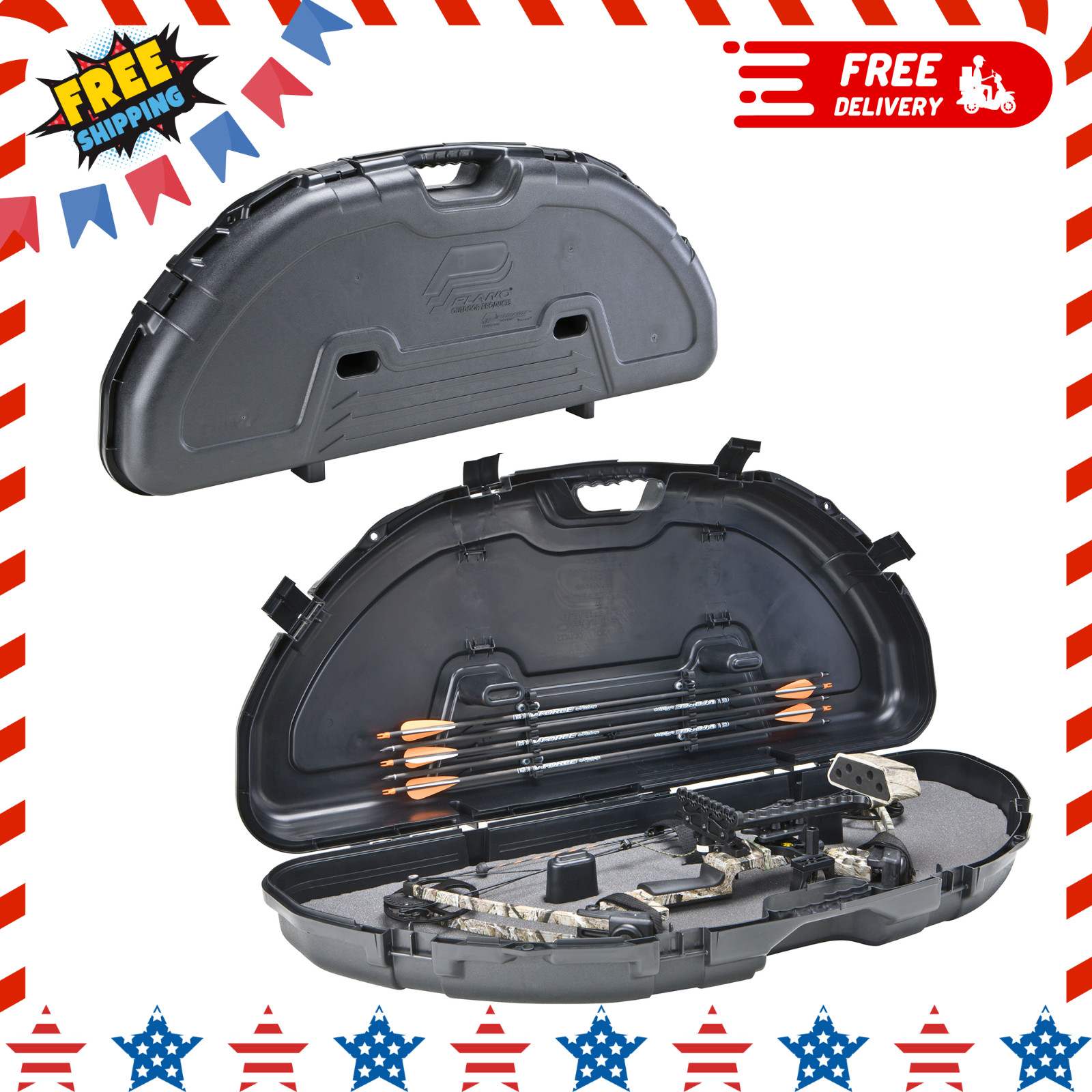 Plano Protector Compact Bow Case, Black, Archery Storage,43.25 x 6.75 x 19.00 In