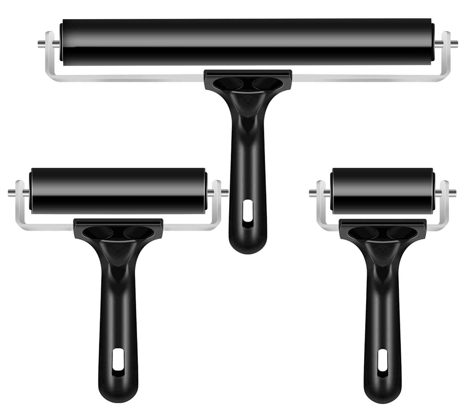 3 Pack Brayer Rollers Vinyl Rubber Roller for Cricut Maker Printing Inking