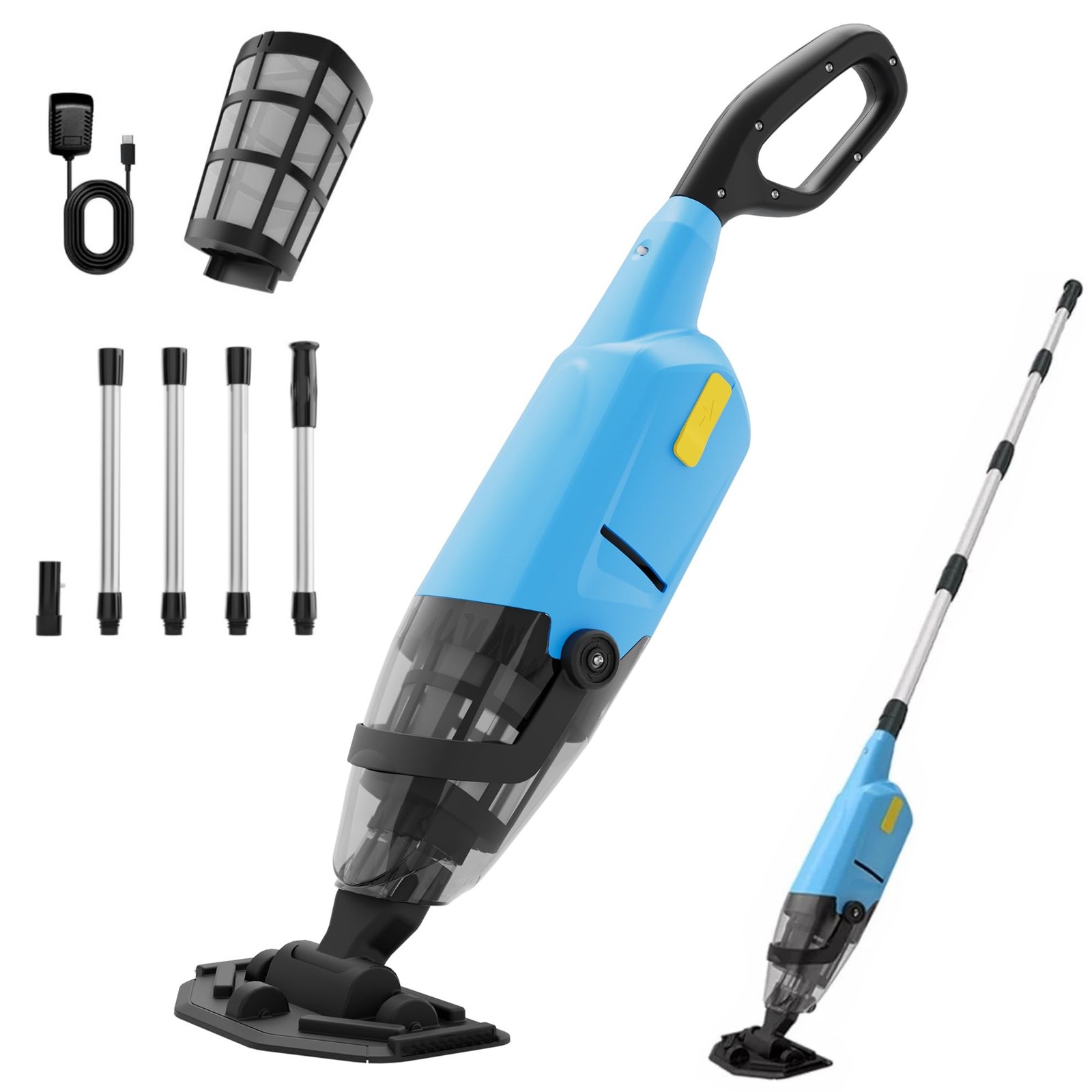 Cordless Rechargeable Pool Vacuum Handheld Pool Cleaner with Telescopic Pole New