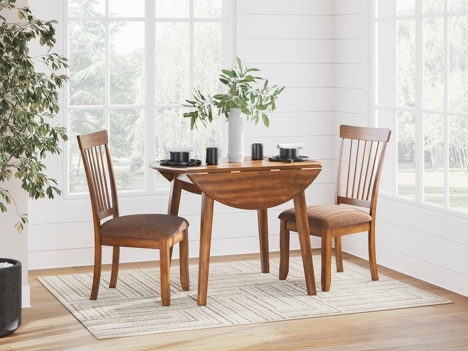Berringer Spindle Back 18" Dining Chairs Set of 2 – Rustic Light Brown W/