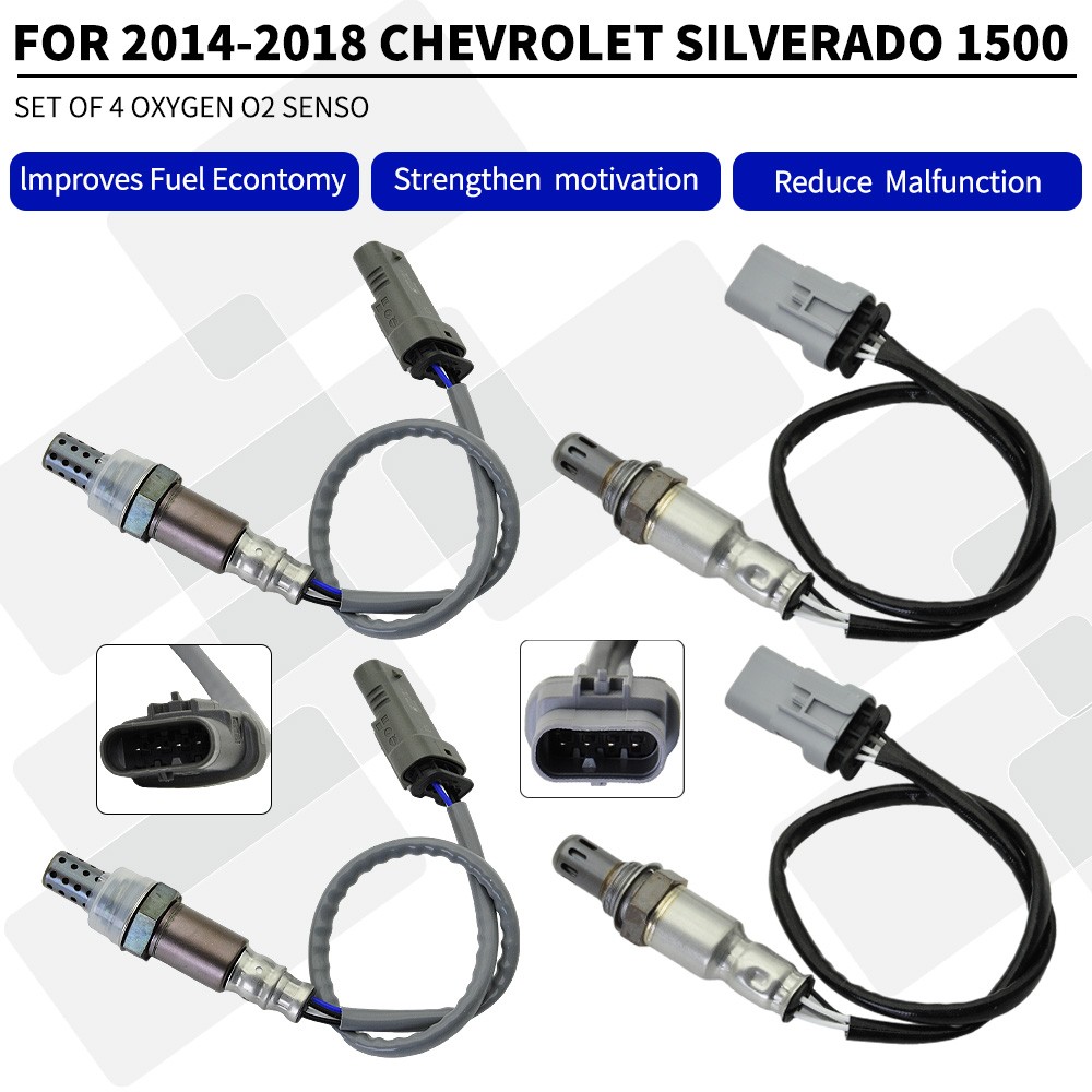 4PCS Oxygen O2 Sensor For 2014-2018 Chevrolet Silverado 1500 234-4940 234-4974