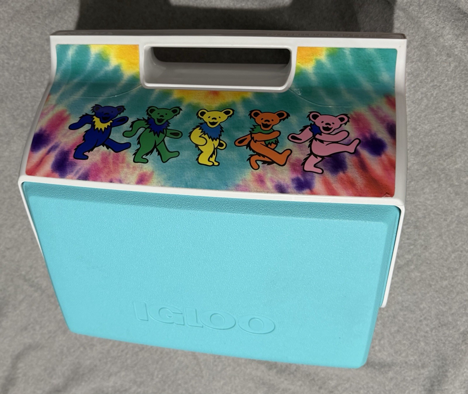 Igloo Grateful Dead Bears Cooler Storage Lunch Box Tie Dye Plastic Case Preowned