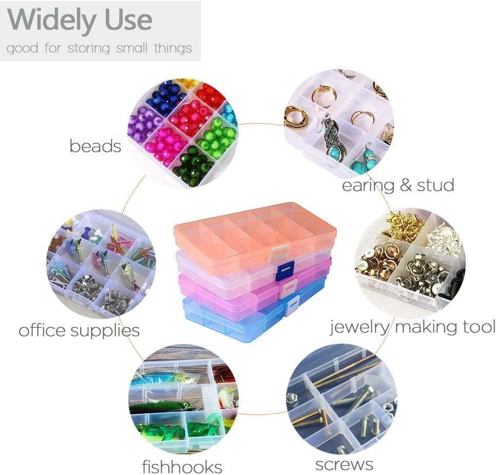 Transparent 15-Compartment Jewelry Organizer - Small Plastic Storage Solution