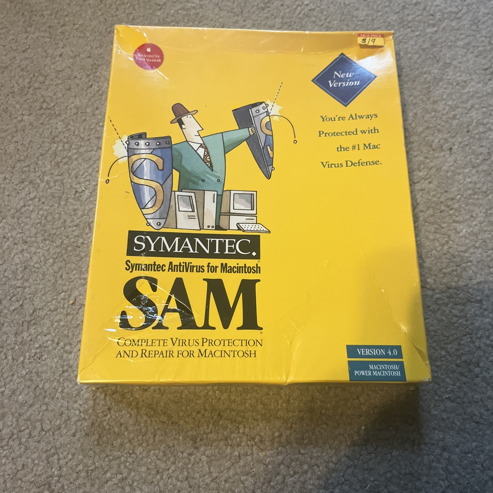 1996 Symantec AntiVirus for Macintosh (SAM) version 4.5 - 06-00-00523 New Sealed