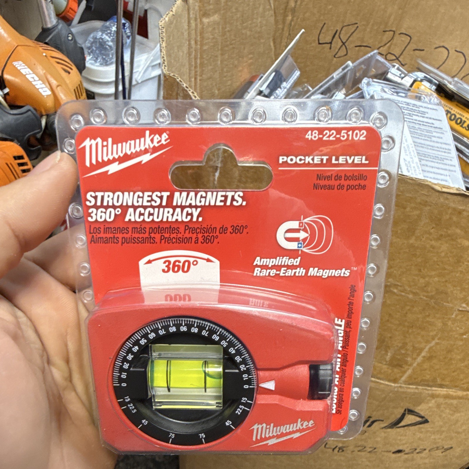 Milwaukee 48-22-5102 Magnetic Pocket Level, Plastic, Red/Black