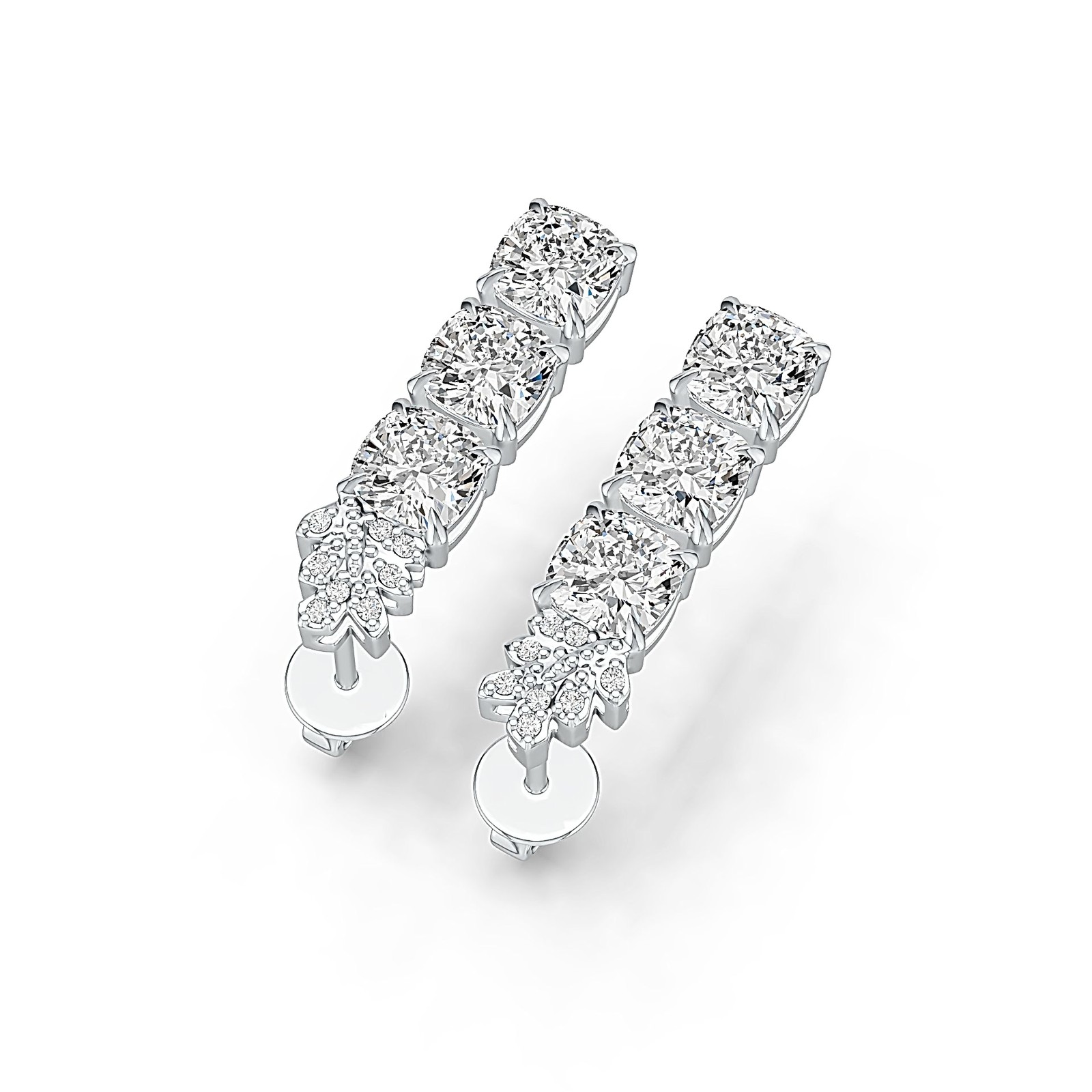Sterling Silver Semi Mount Earrings Setting Cushion CU 5X5mm