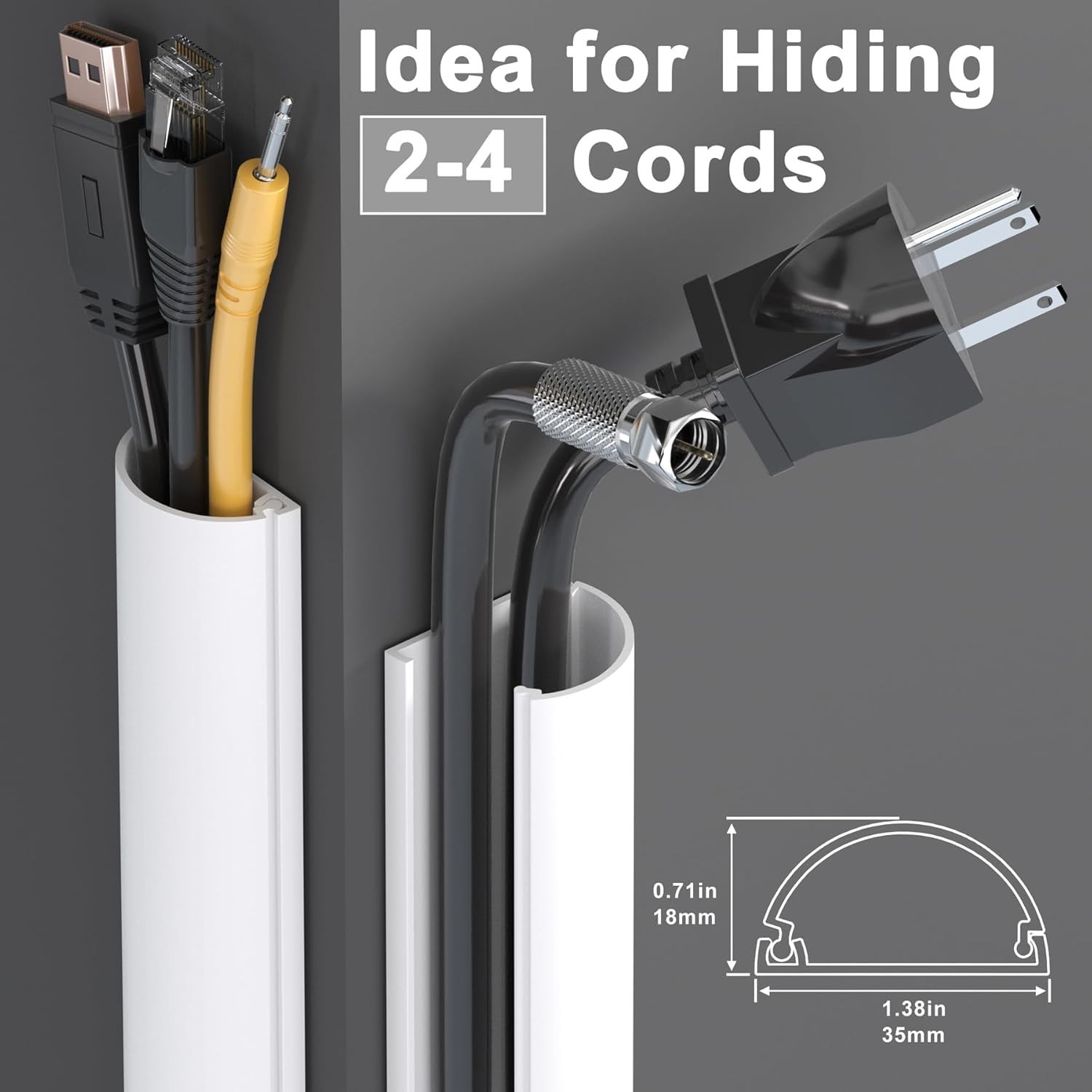 Self-Adhesive 34in Cord Covers for Seamless Cable Management - Customizable