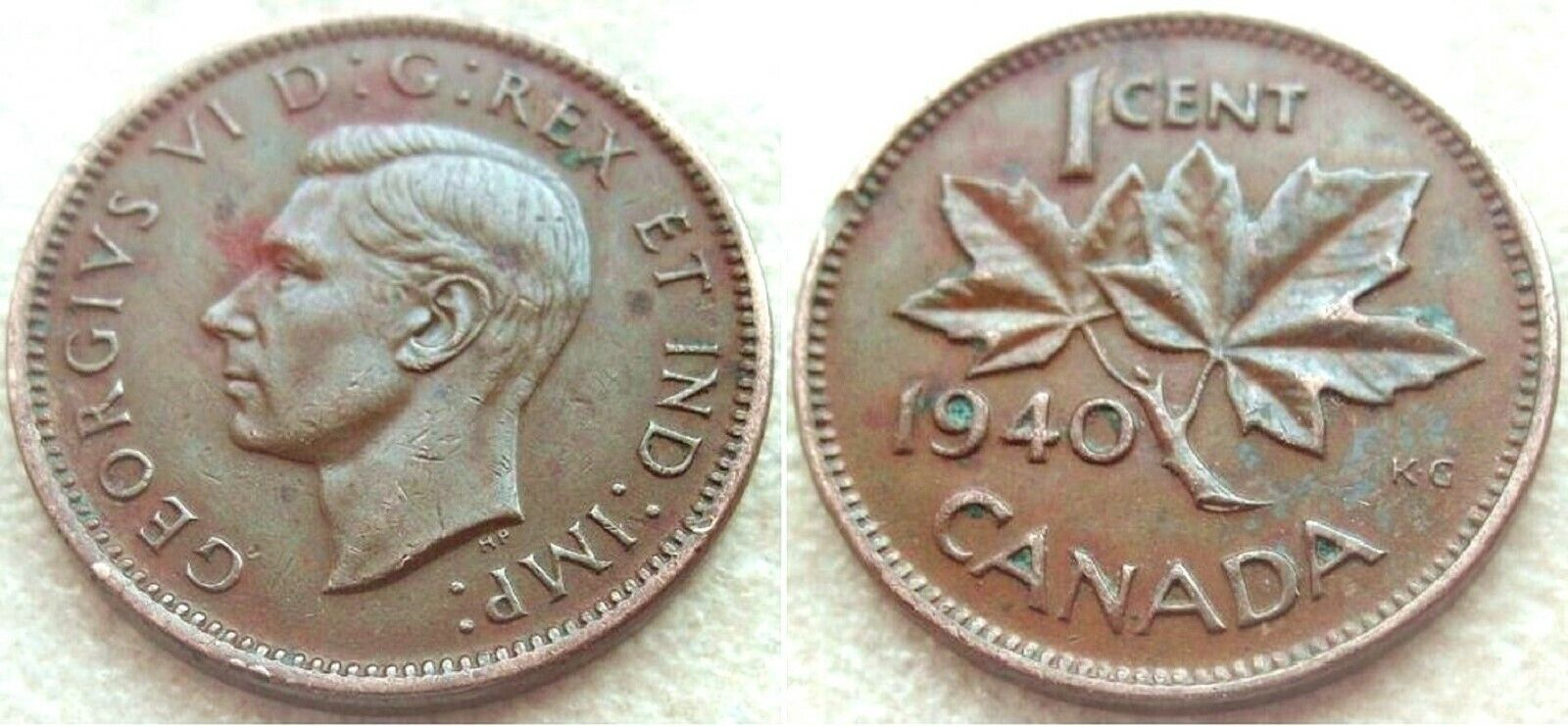 1940 CANADA ONE CENT GEORGE VI