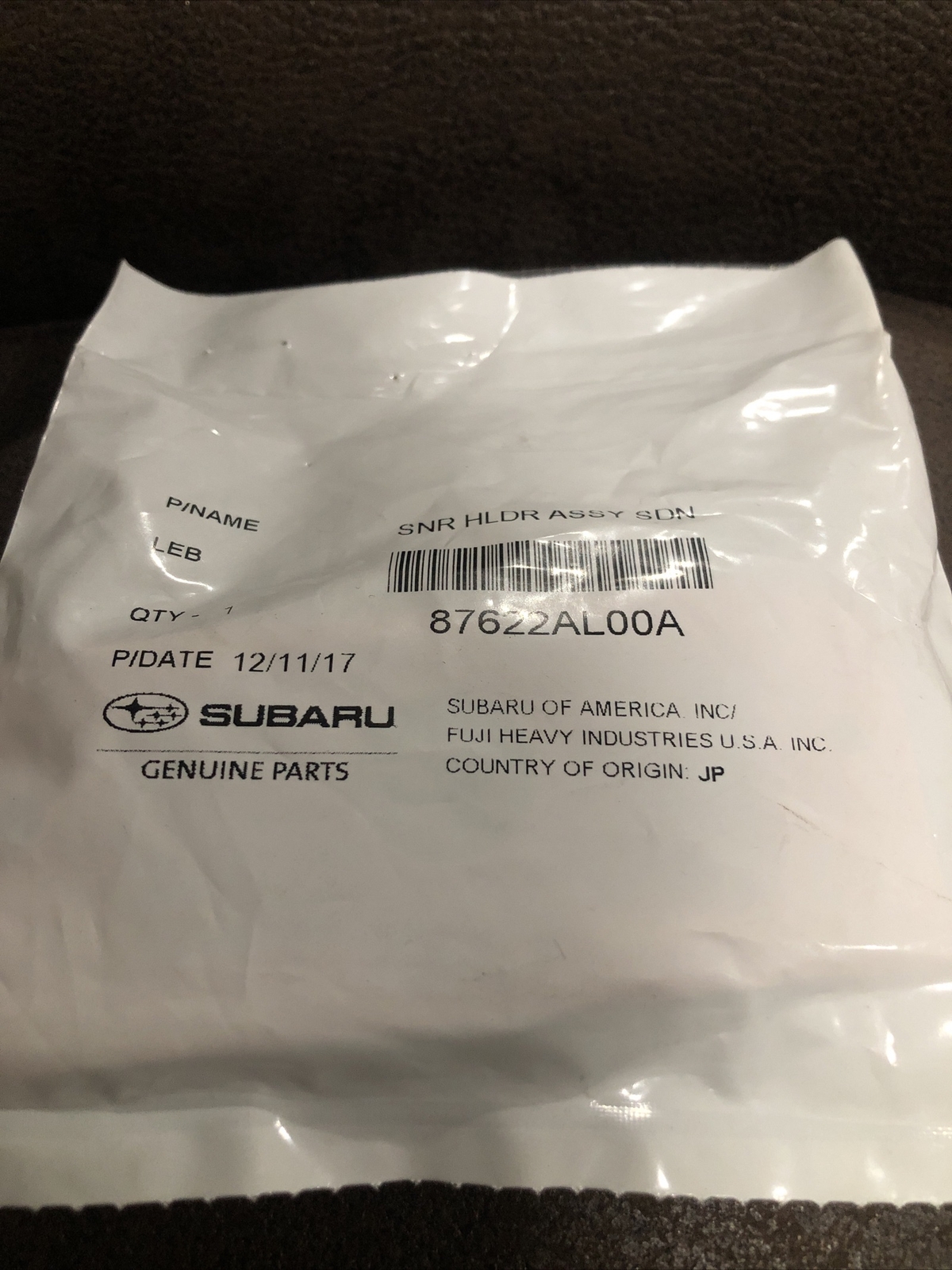 Genuine Subaru Reverse Sensor Holder 87622AL00A