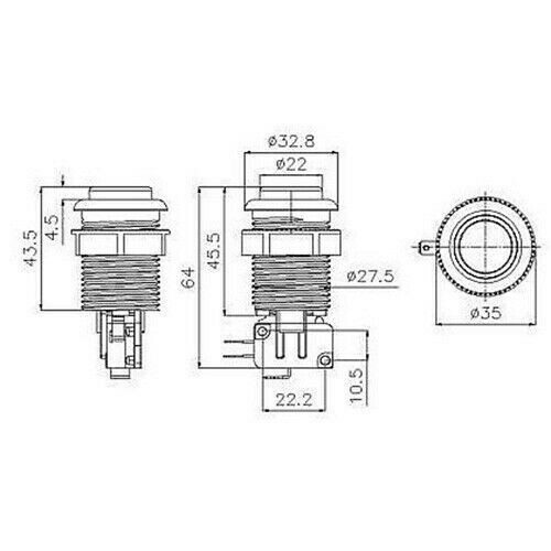 Arcade Game HAPP Style Push Button with Microswitch For JAMMA MAME DIY Orange US