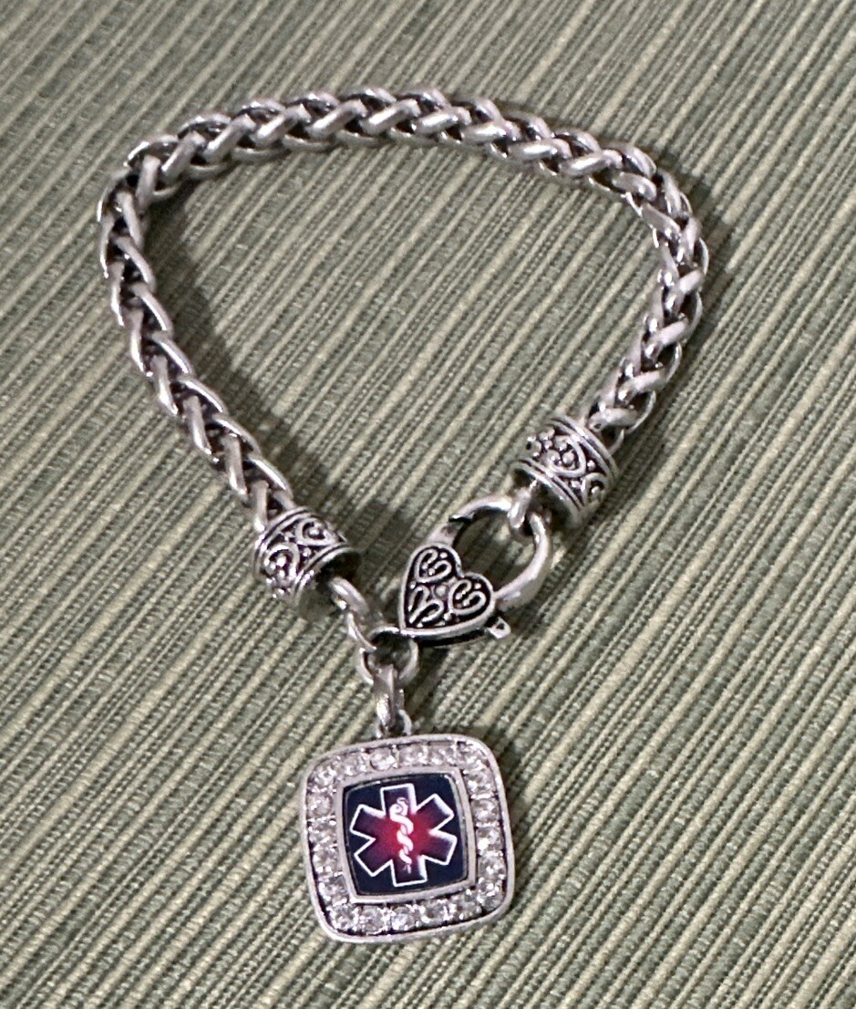 Chrome Star of Life EMS EMT Pandora-Brighton Style Charm Pendant Bracelet ⚕️⚕️