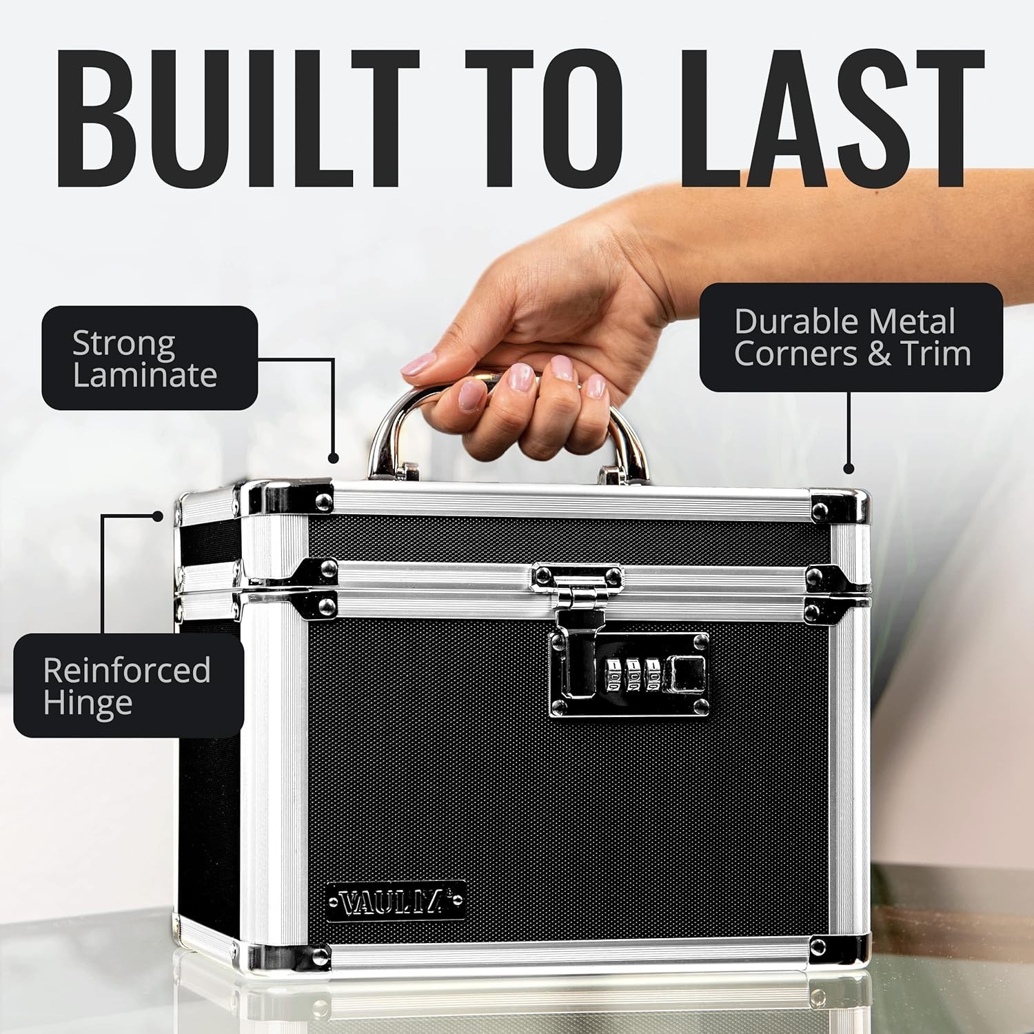Combination Security Lock Box for Documents and Valuables - Durable & Portable