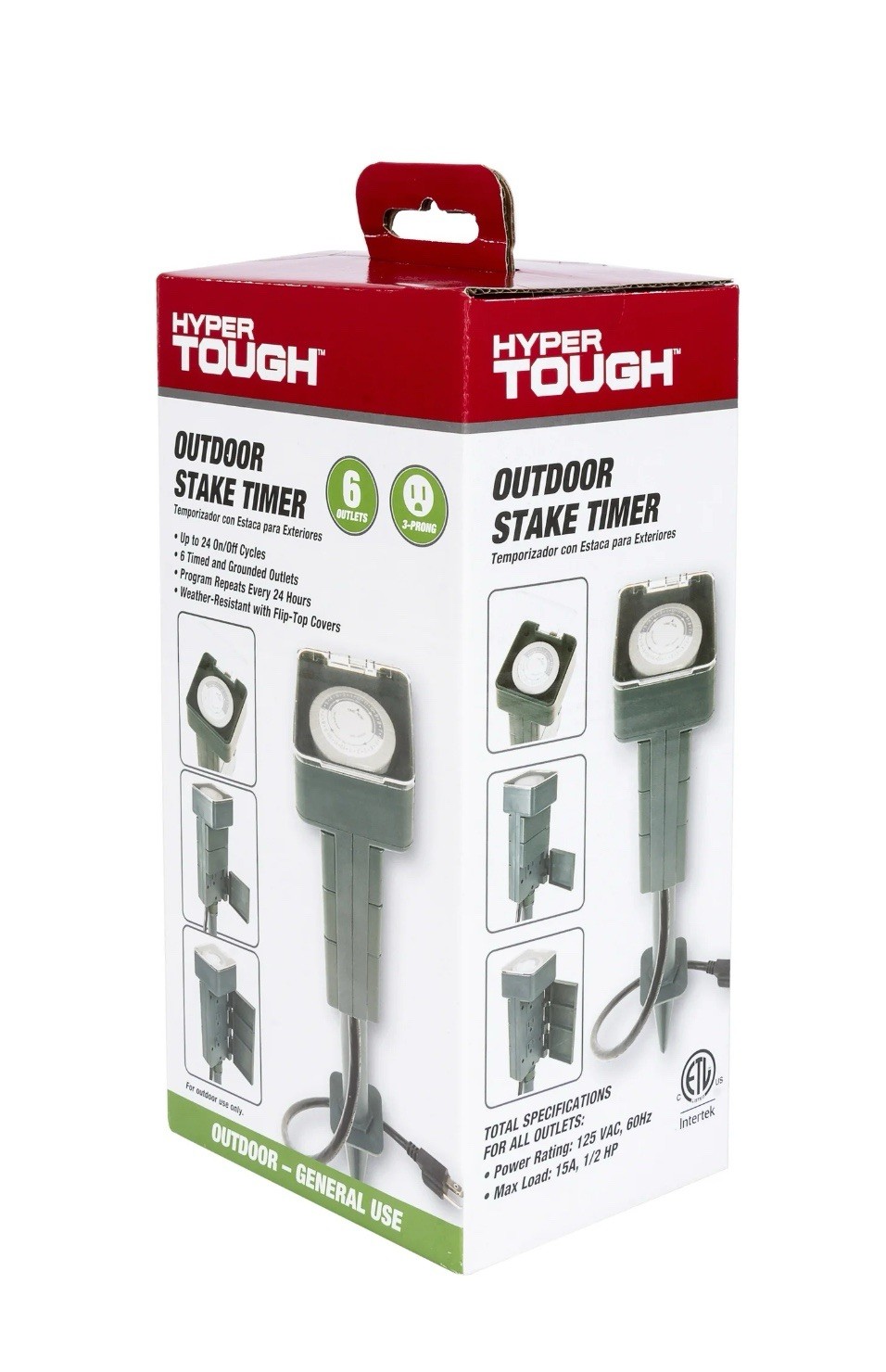 🔥NEW🔥 Hyper Tough Grounded Stake Timer with 6, 3-Prong Outlets, 15 Amp