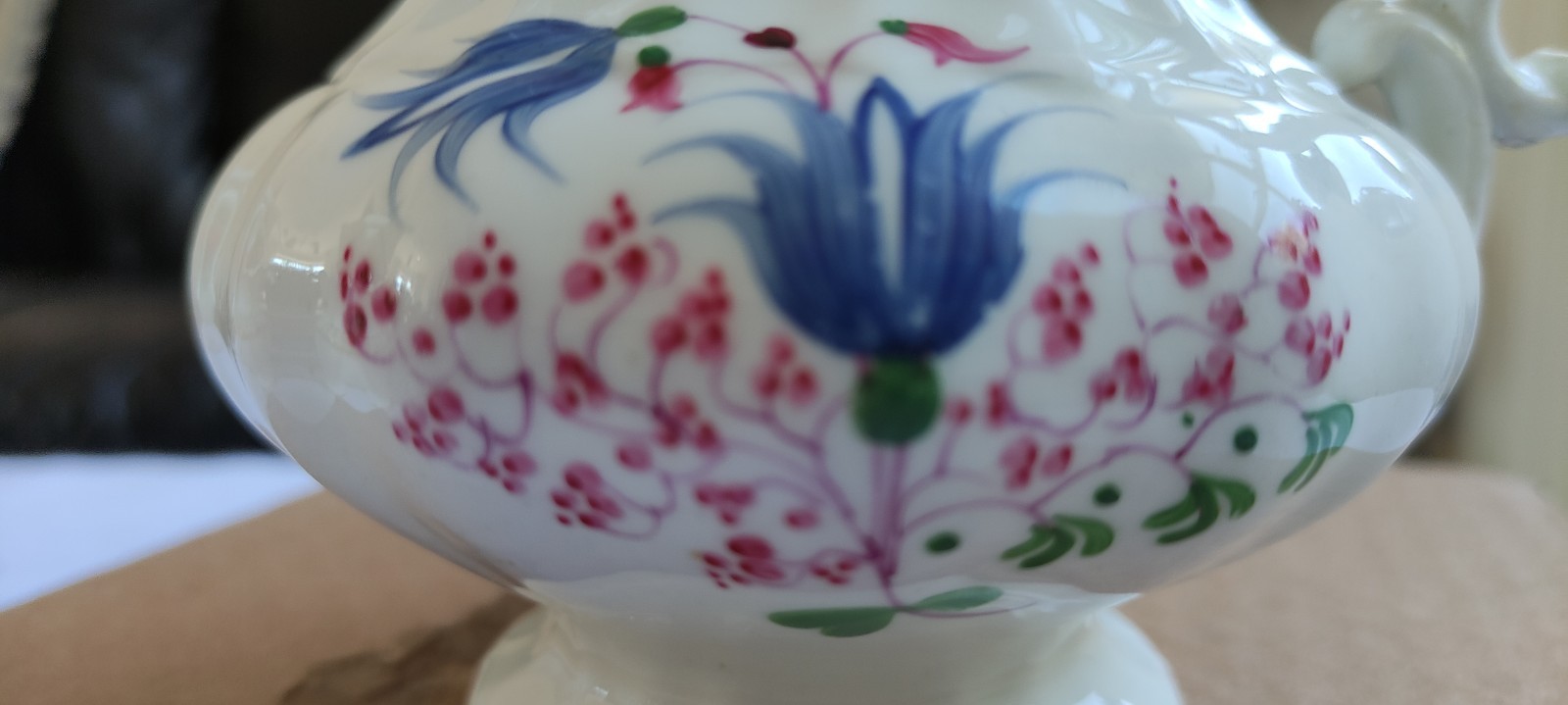 Antique Porcelain Creamer, Pattern 370 Attributed To Harris+Goodwin C.1836