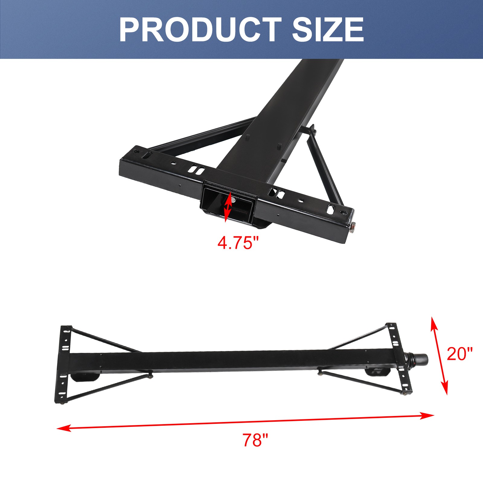 298707 Universal Rear Trailer Stabilizer Jack Stand Stabilizer Jack Kit Black