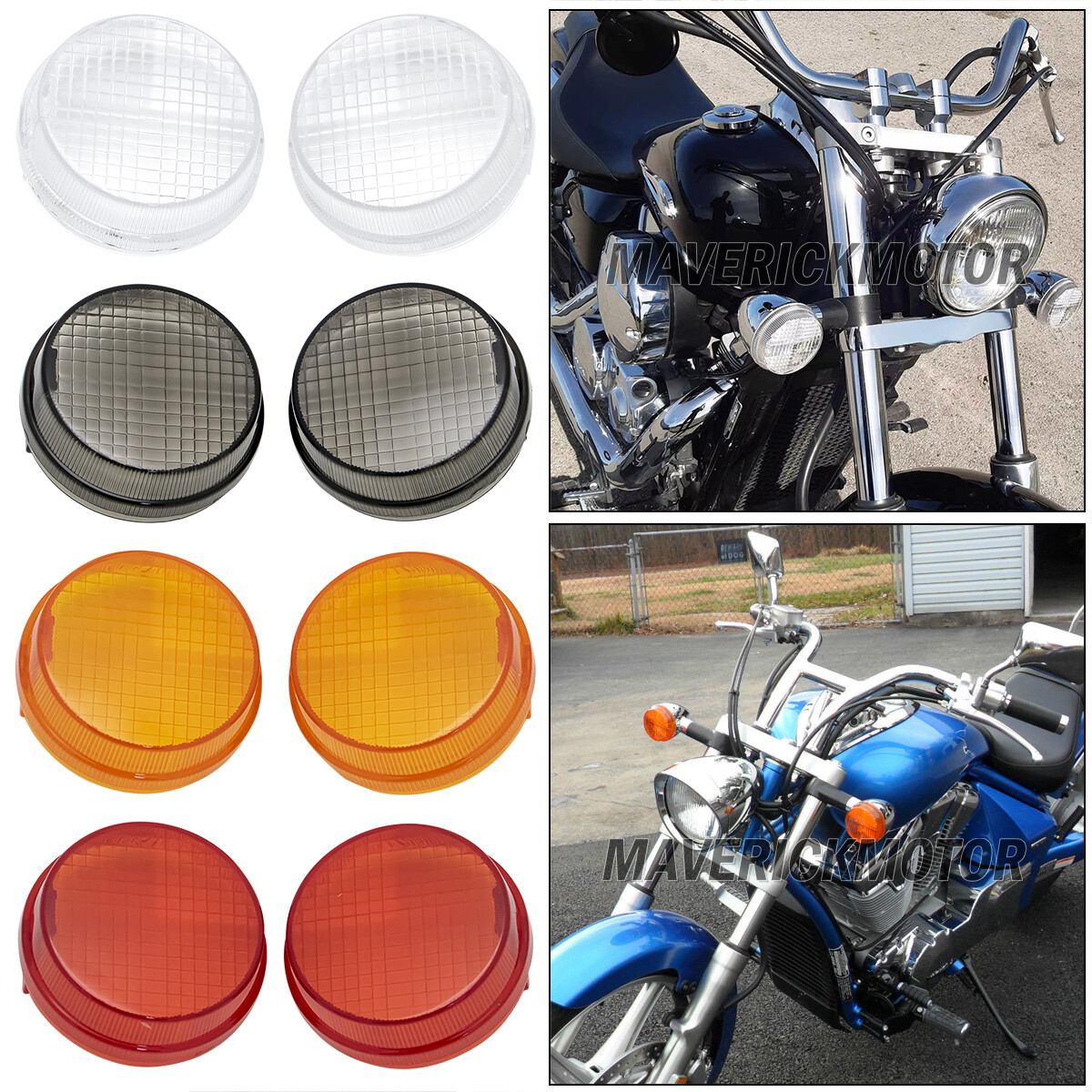 Turn Signal Lens For Honda SHADOW VT 750 VTX 1300 1800 Fits Kawasaki Vulcan 2000