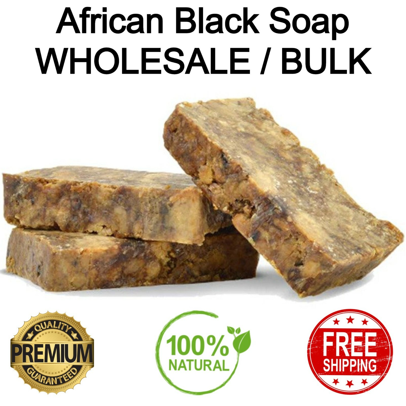 Raw African Black Soap Organically Sourced Pure Natural Unrefined Ghana Bulk