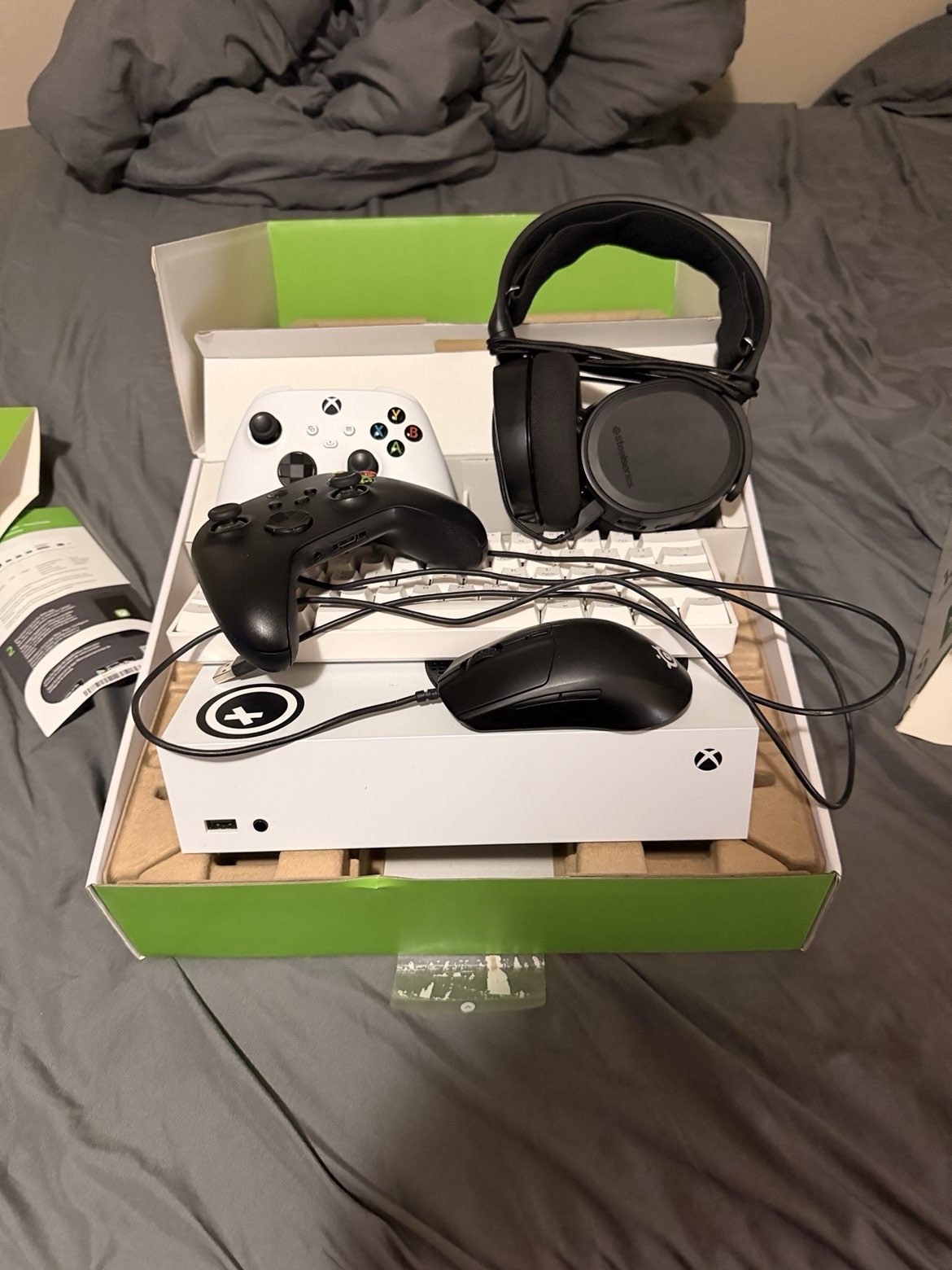 Microsoft Xbox Series S Bundle w/ SteelSeries Headset, HK Gaming Keyboard, Cont…
